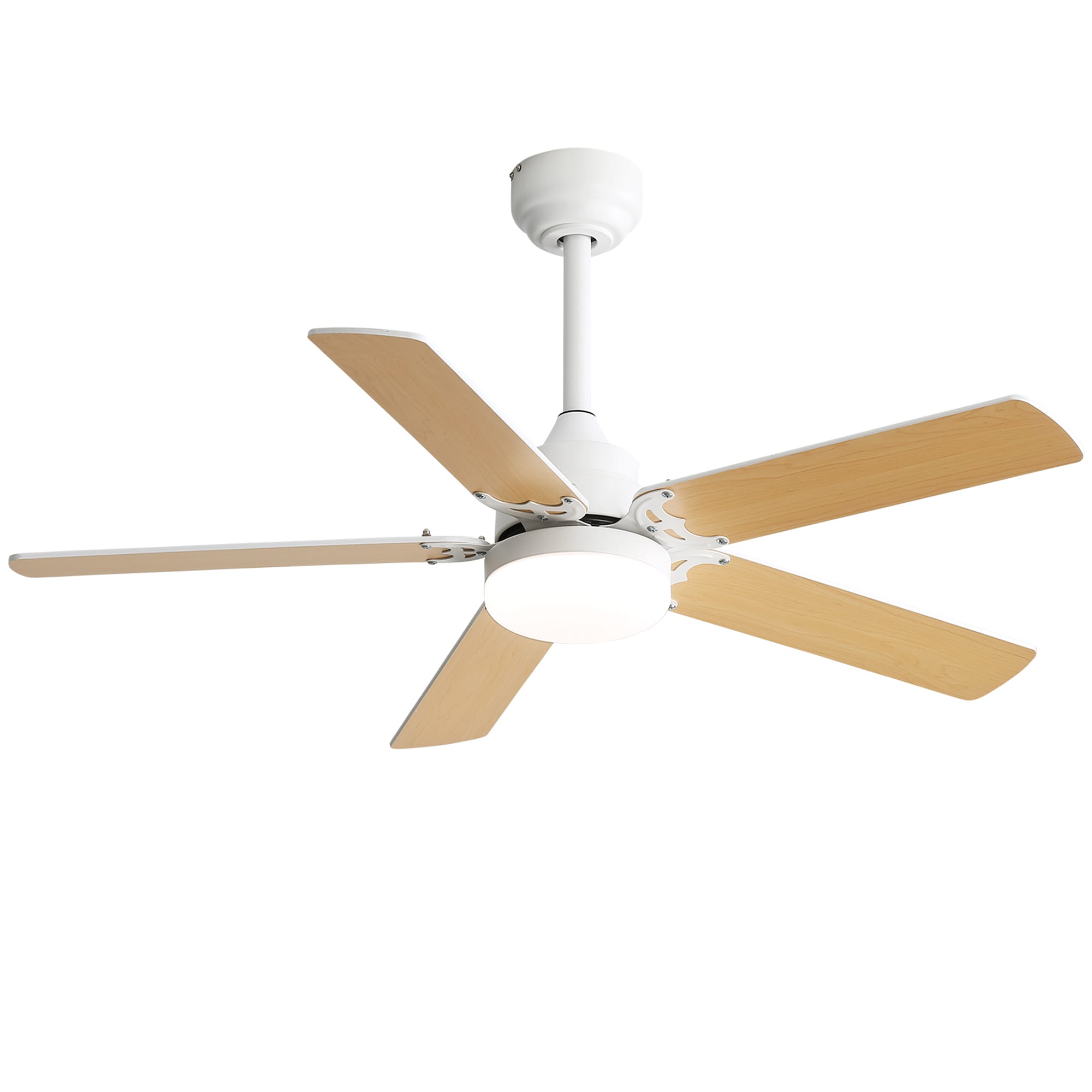 Bybafun YB5700109 42-in Color-Changing White with Finished Blades Ceiling Fan Light Kit Compatible and Remote ( 5 -Blade )