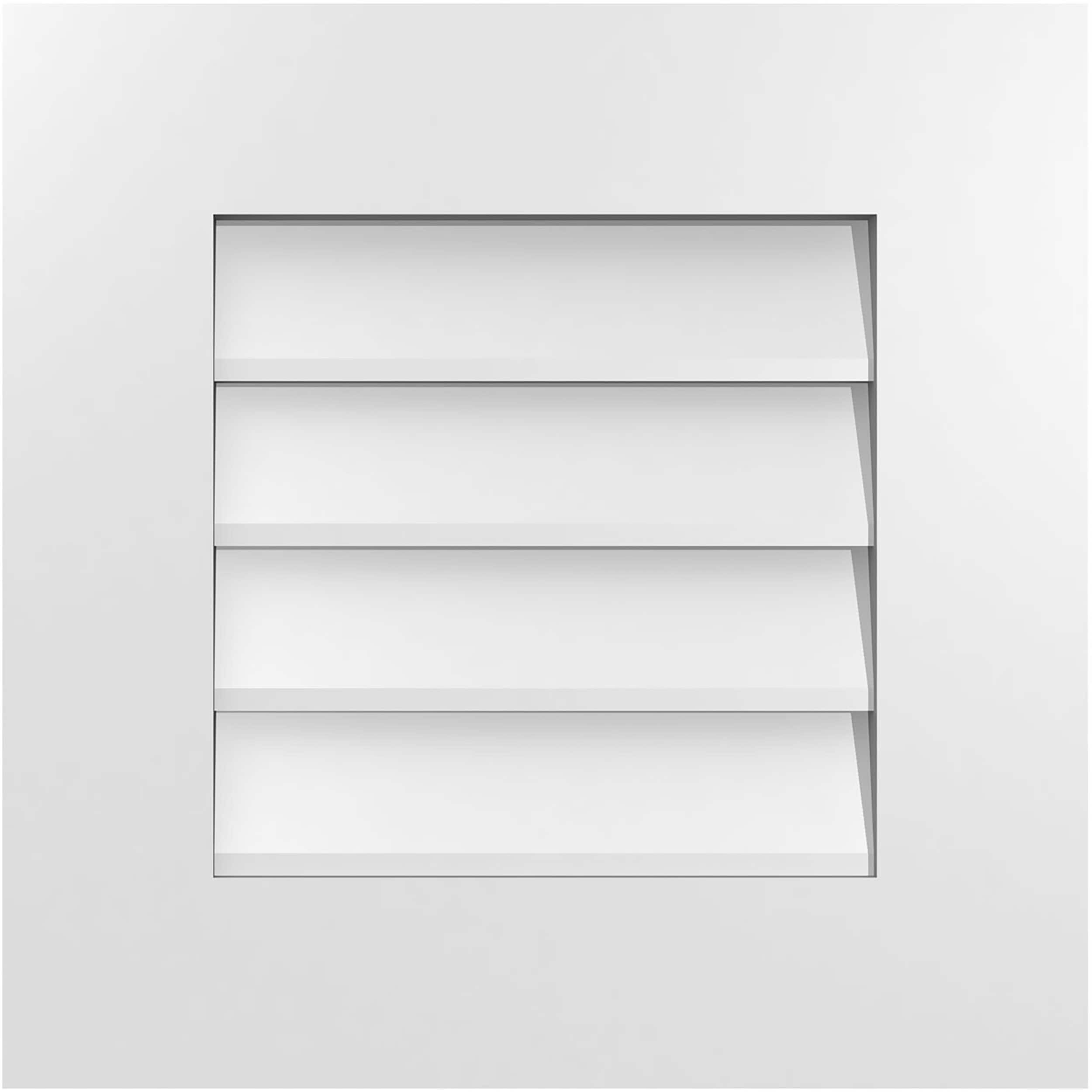 Ekena Millwork GVPVE18X1801SN 18-Inches x 18-Inches Off-white Rectangle PVC Gable Louver Vent