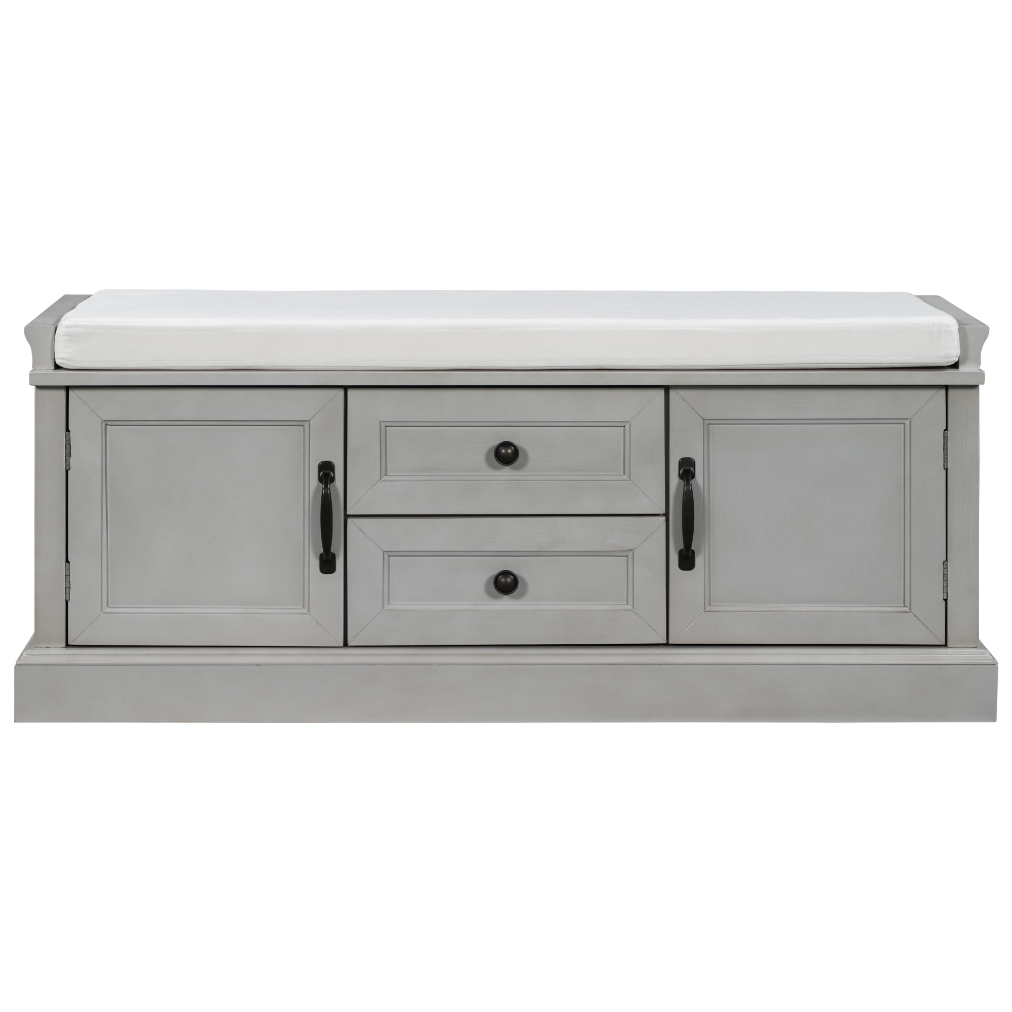 SINOFURN SYA330145GY Rustic Gray Accent Bench with Storage 42.5-in x 15.9-in x 17.5-in
