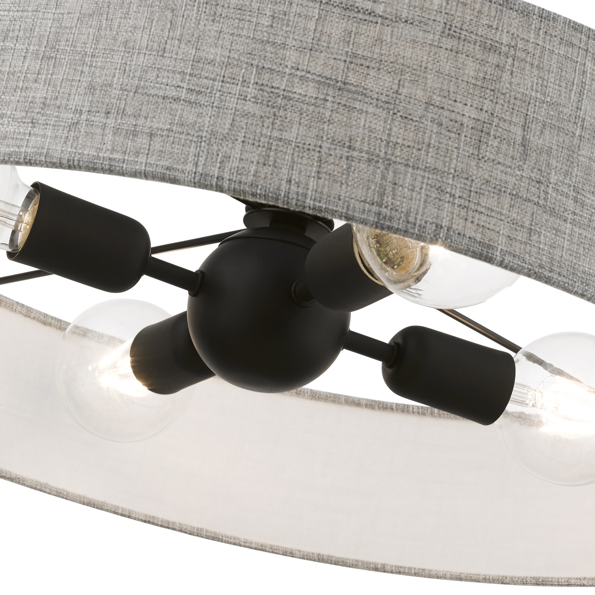 Elmhurst Black Nickel 4-Light Drum Pendant