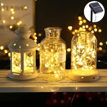 SOWAZ 33-ft Solar String Light with 100 Yellow-Light LED Fairy Bulbs in the Lights department at Lowes.com