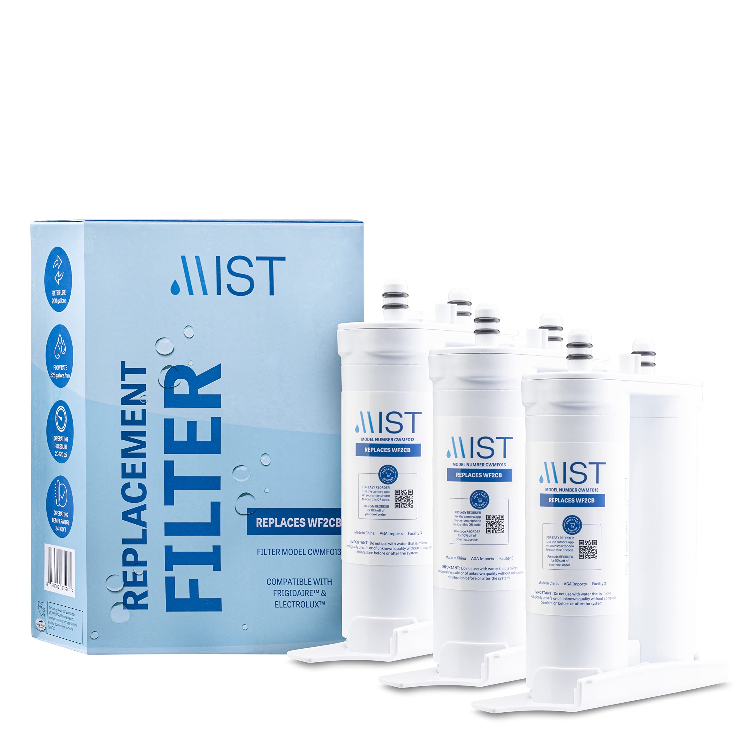 Mist CWMF313 Twist-in Refrigerator Water Filter Wf2cb 3 -Pack