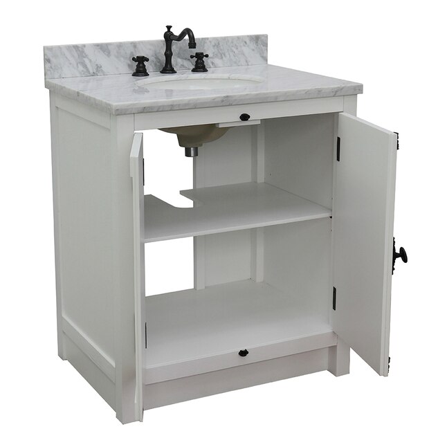 Bellaterra Home LV0100-GA Single Vanity- Cab only 30-in Glacier As Bellaterra Home LV0100-GA Single Vanity- Cab only 30-in Glacier As