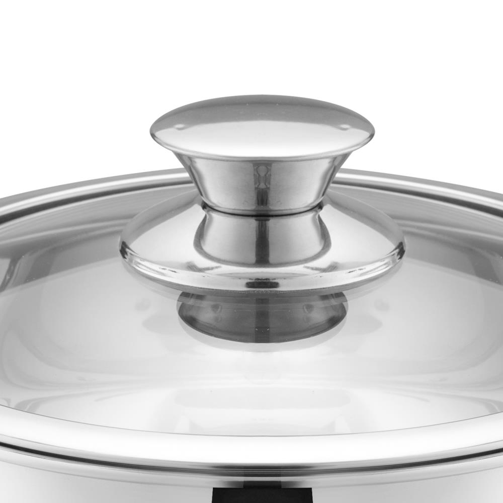 Hamilton Beach 7-Quart Stainless Steel Dutch Oven with Glass Lid at