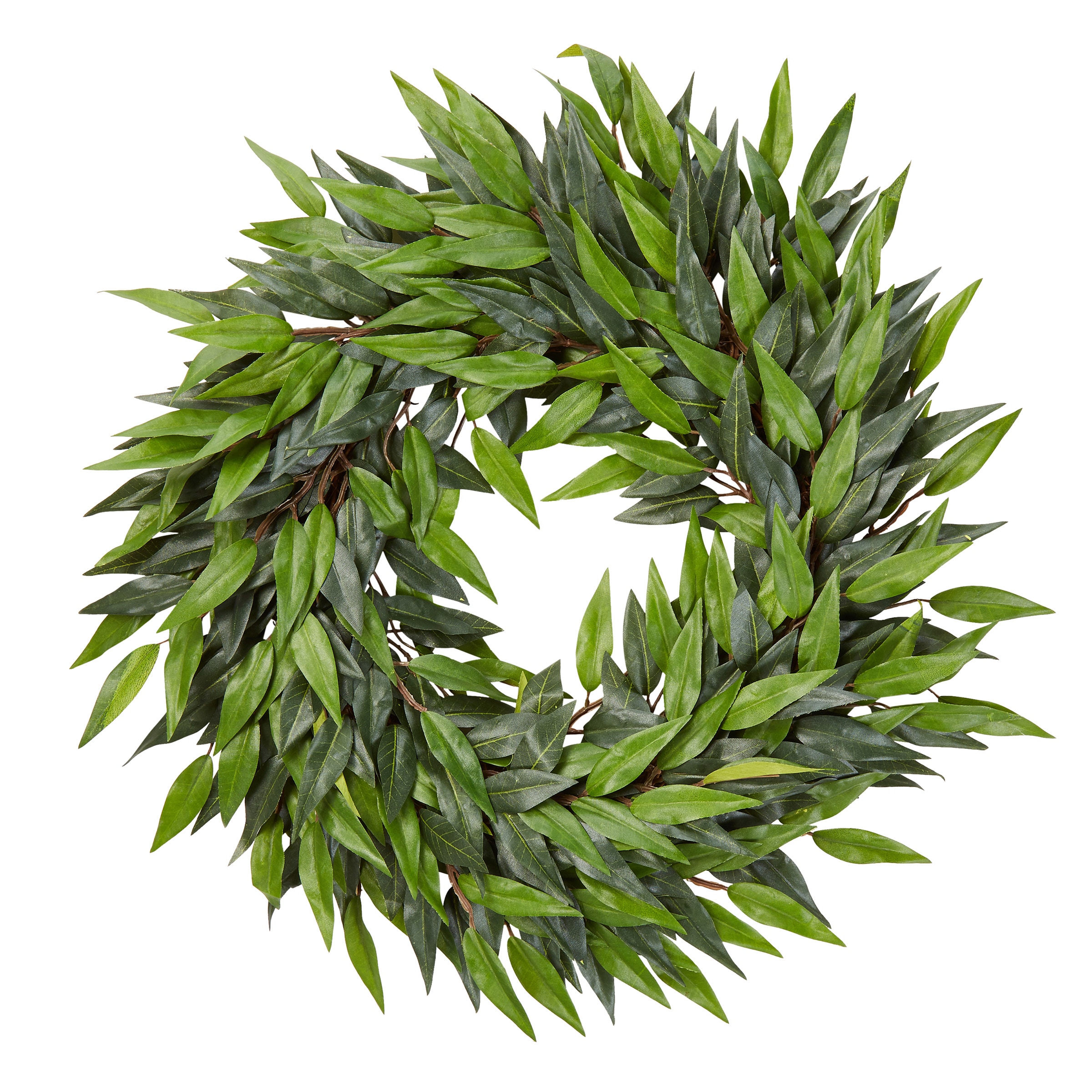 Nature Spring 18-in Artificial Microphylla Leaf Wreath - Realistic ...