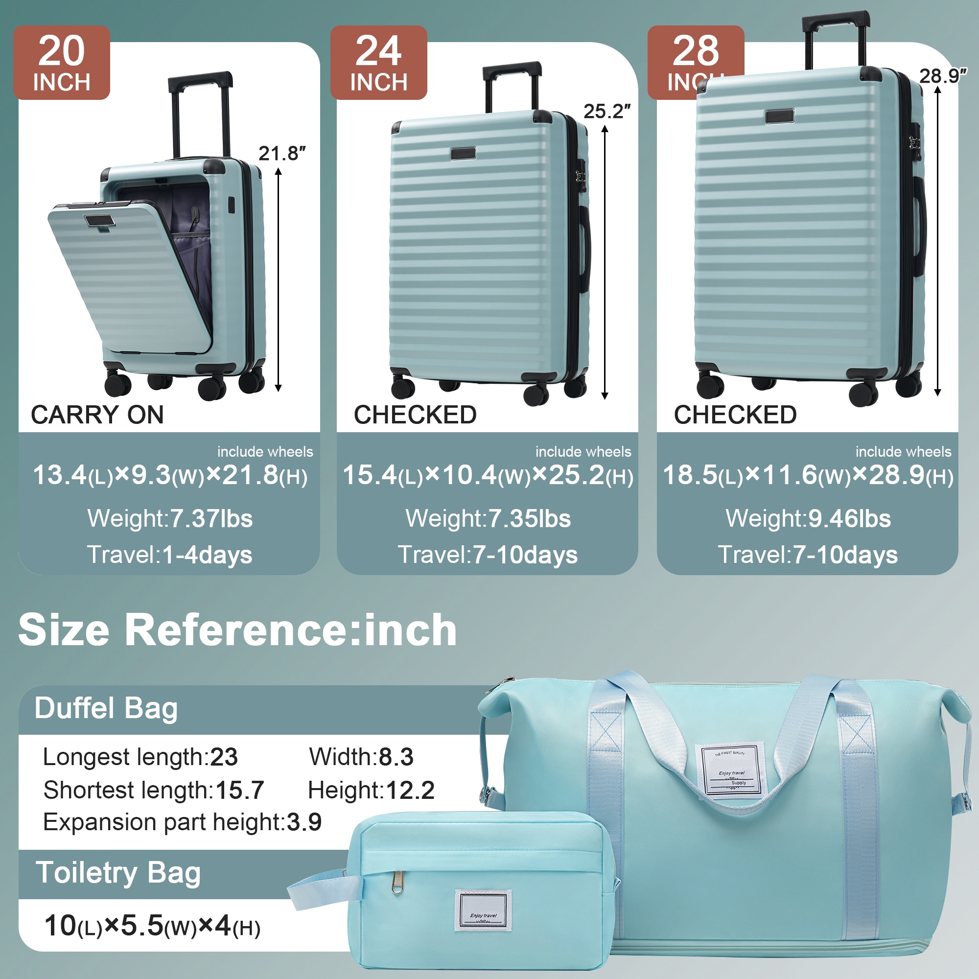 SINOFURN SYD9600011IR Luggage-And-Luggage-Sets - View #15