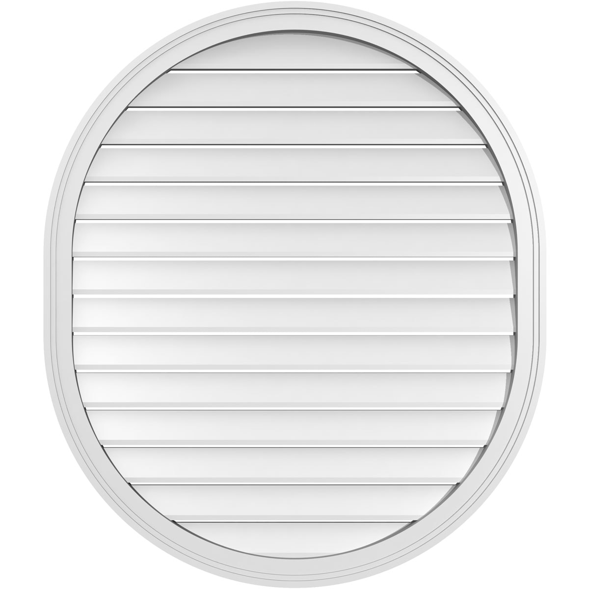 Ekena Millwork GVPVR36X4202SF 36-Inches x 42-Inches Off-white Oval PVC Gable Louver Vent