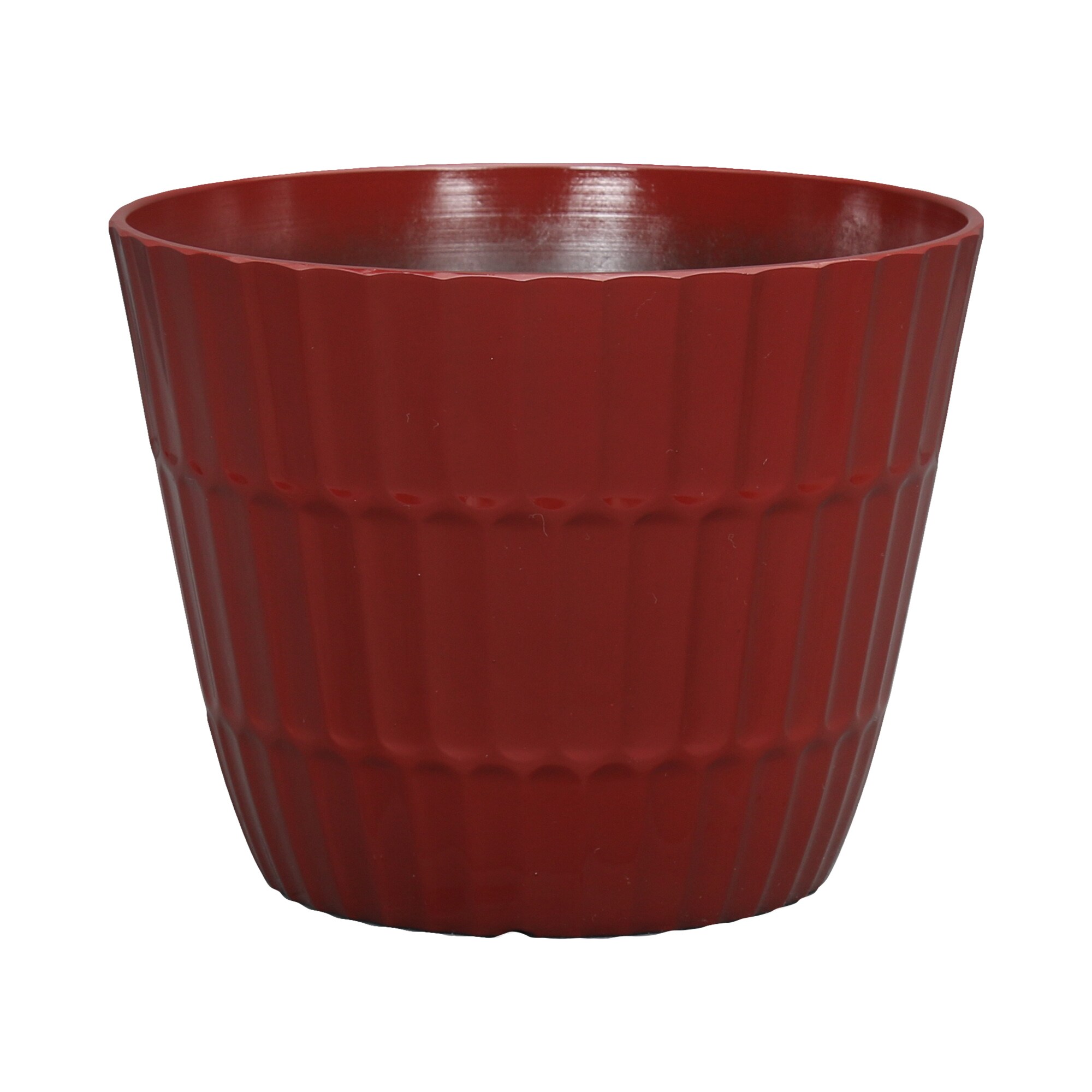 Style Selections PLG1709PRG Round 8.46-Inches W Small Red Resin Contemporary/Modern Indoor/Outdoor Planter with Drainage Holes