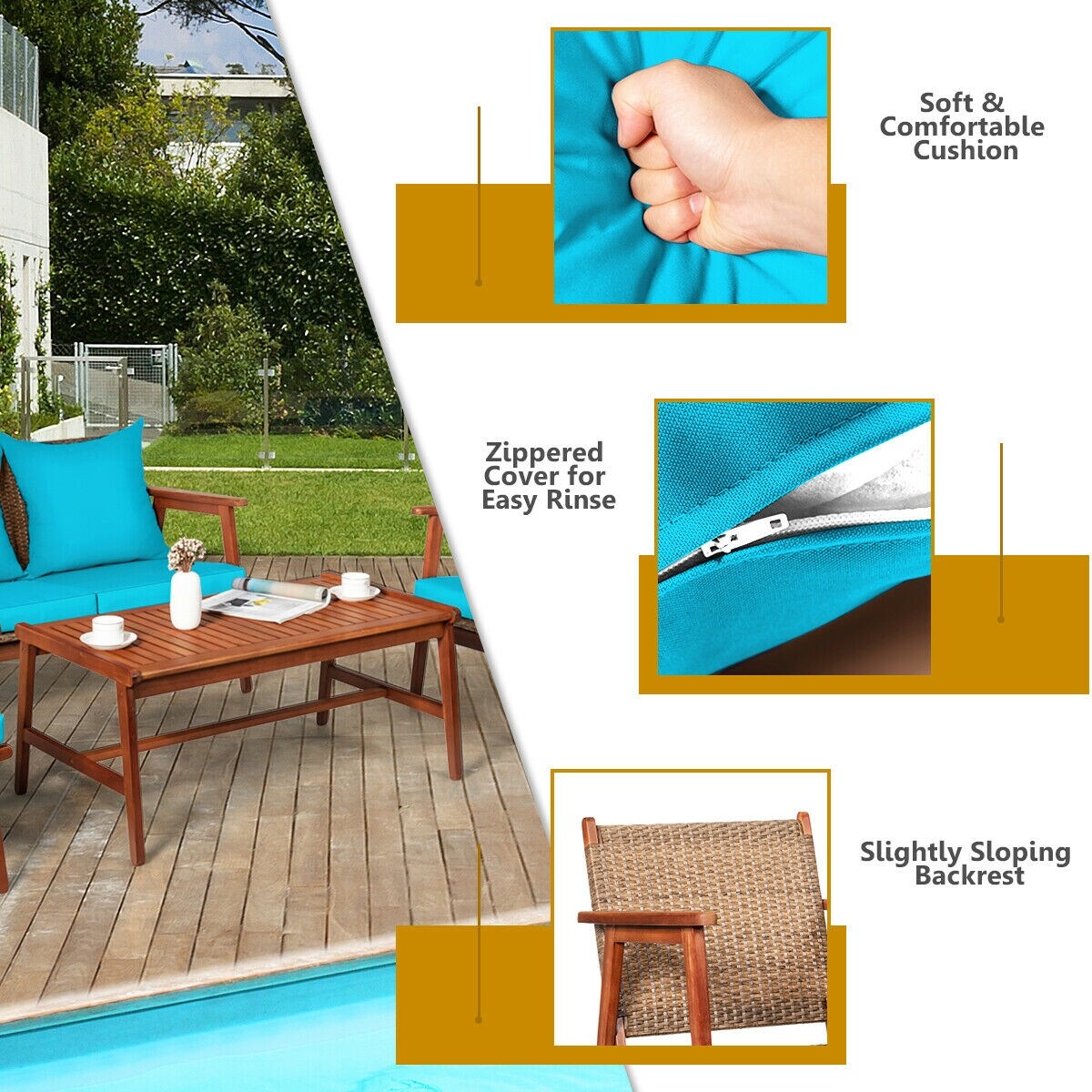 WELLFOR OUS68969TU+ Patio-Conversation-Sets - View #4