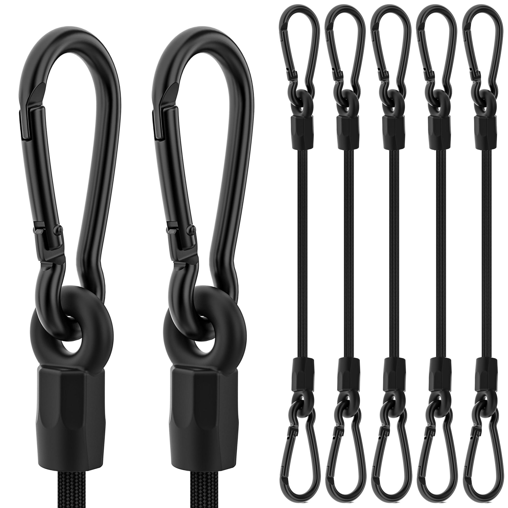 DYRCJ  12 Inch Bungee Cords with Carabiner Hooks Extra Strong Elastic Rope for Truck Bed SUV Trunk Car Bike Rack Trash Can Moving Plants