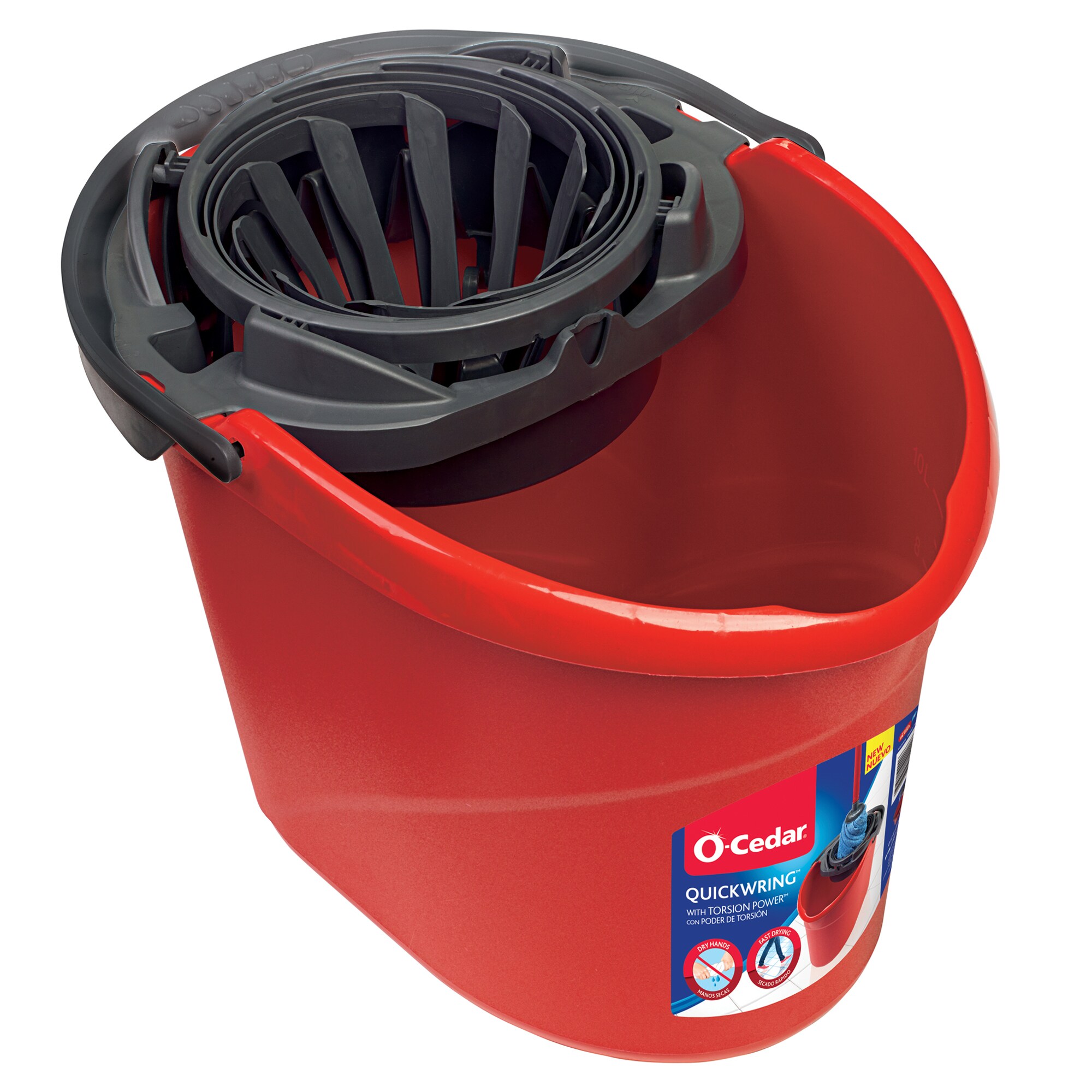 2.5 Gallons Red 2.5 gal O-Cedar 148161 EMW1571124 QuickWring Bucket with Wringer 