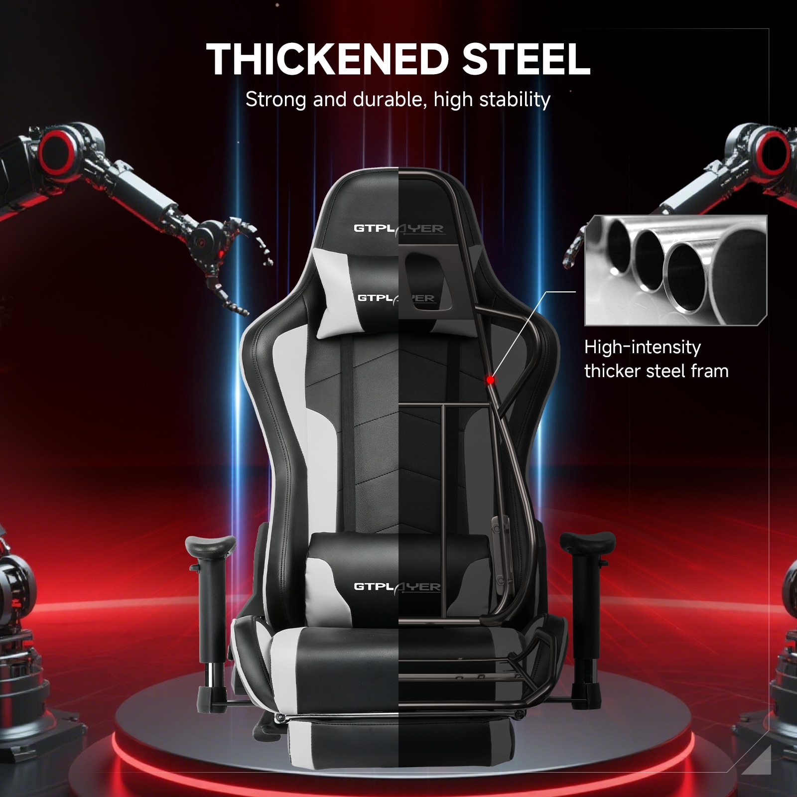 GTPLAYER LOWE'S-GT890MF-WHITE Office-Chairs - View #5