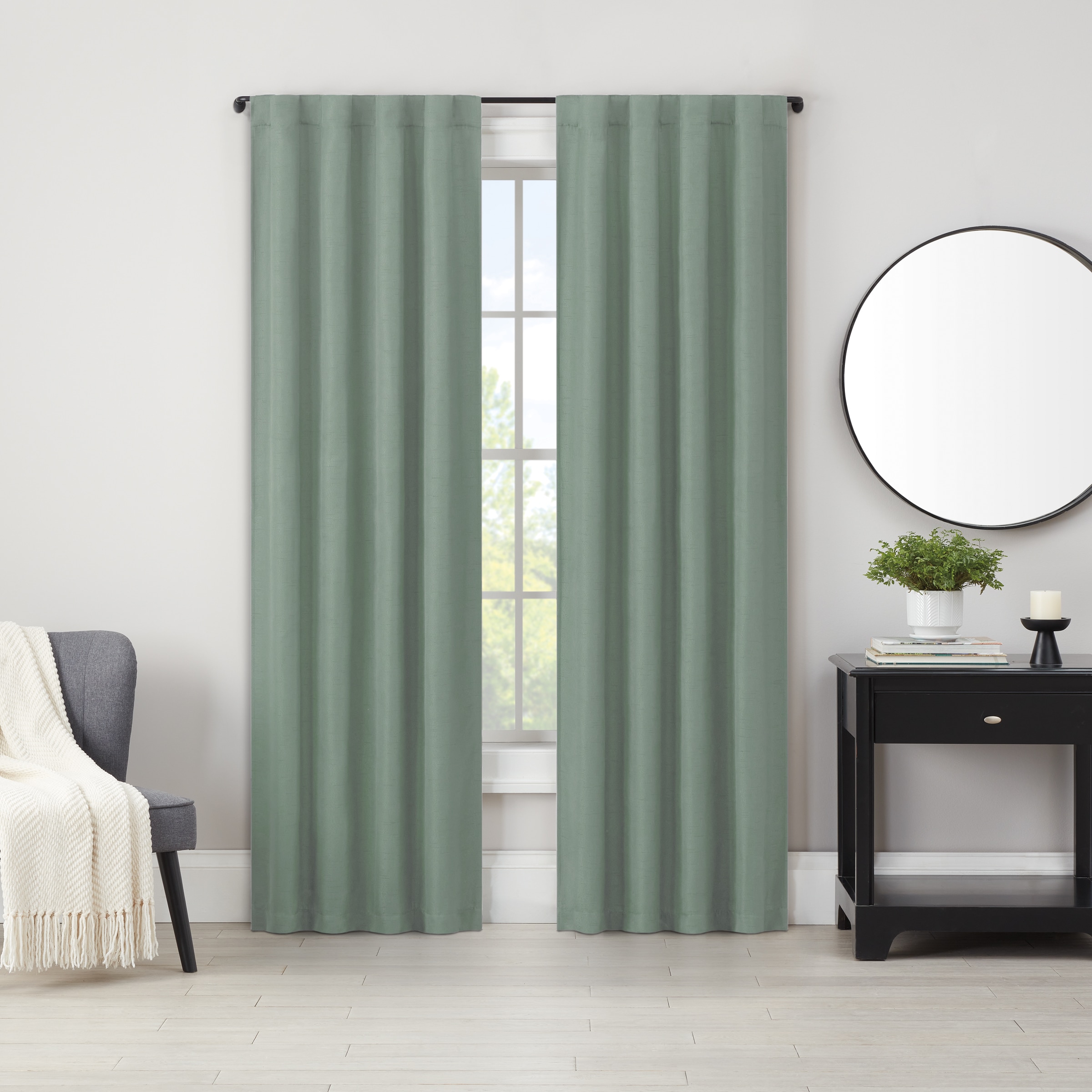 Eclipse 28628204396 84-in Sea Blackout Back tab Single curtain panel