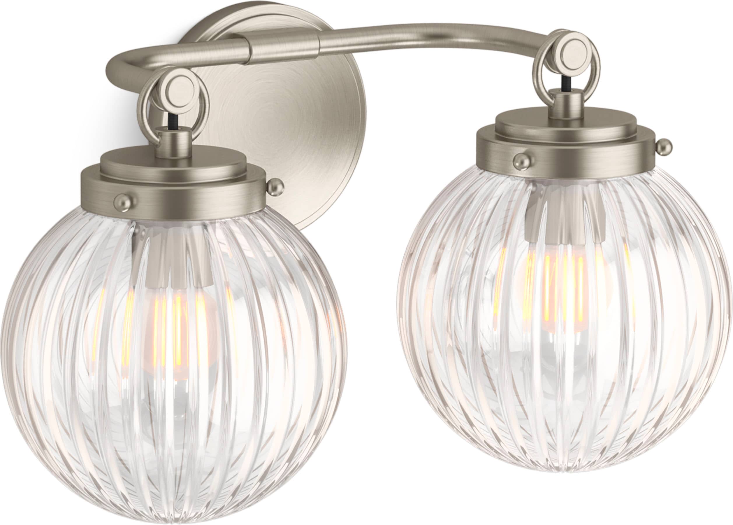 Brushed Nickel Two-Light Direct Wired Sconce
