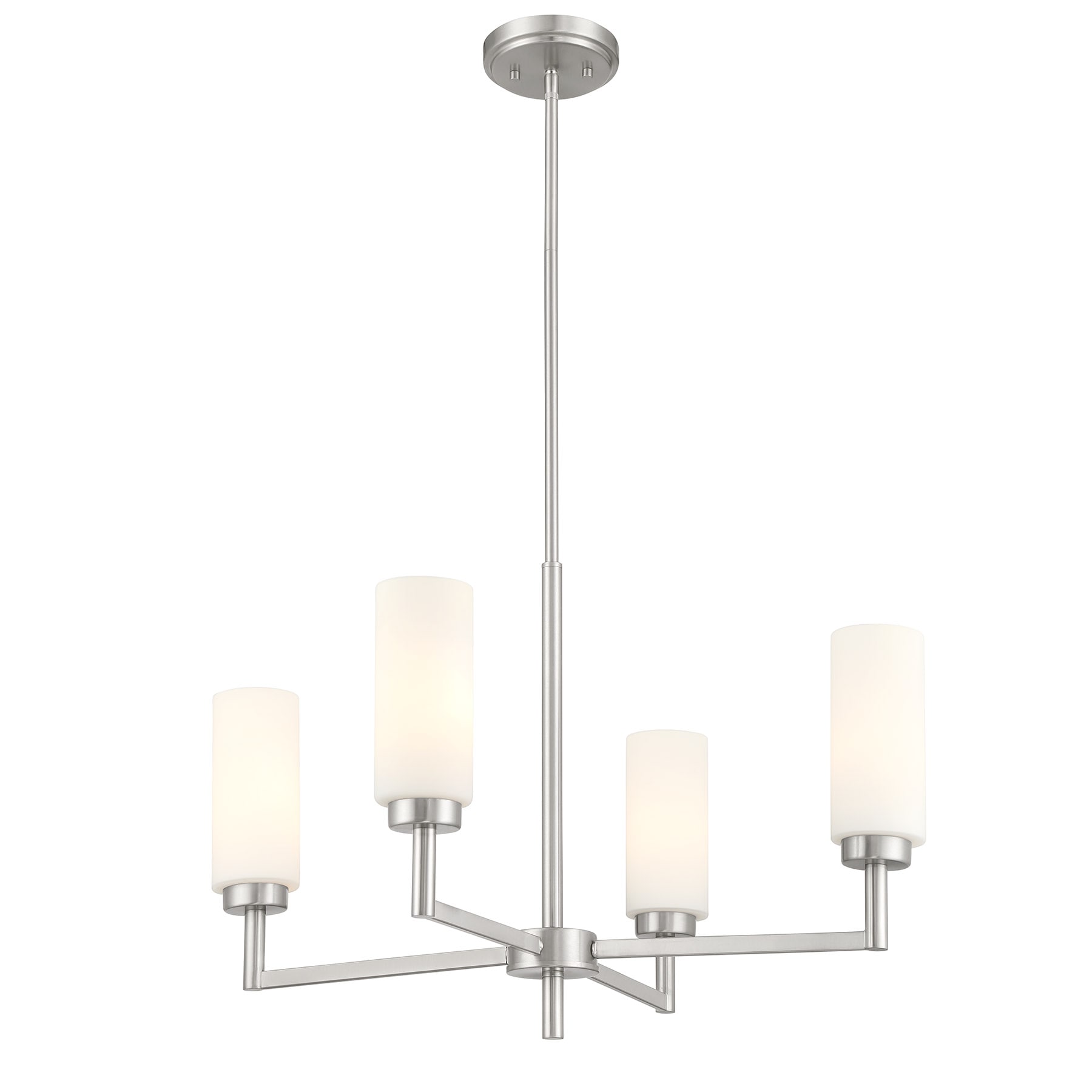Meridian Lite Trends M100129BN Meridian 4 -Light Brushed Nickel Modern/contemporary For Use in Bedrooms, Dining Rooms, Foyers, Kitchens, Living Rooms Chandelier