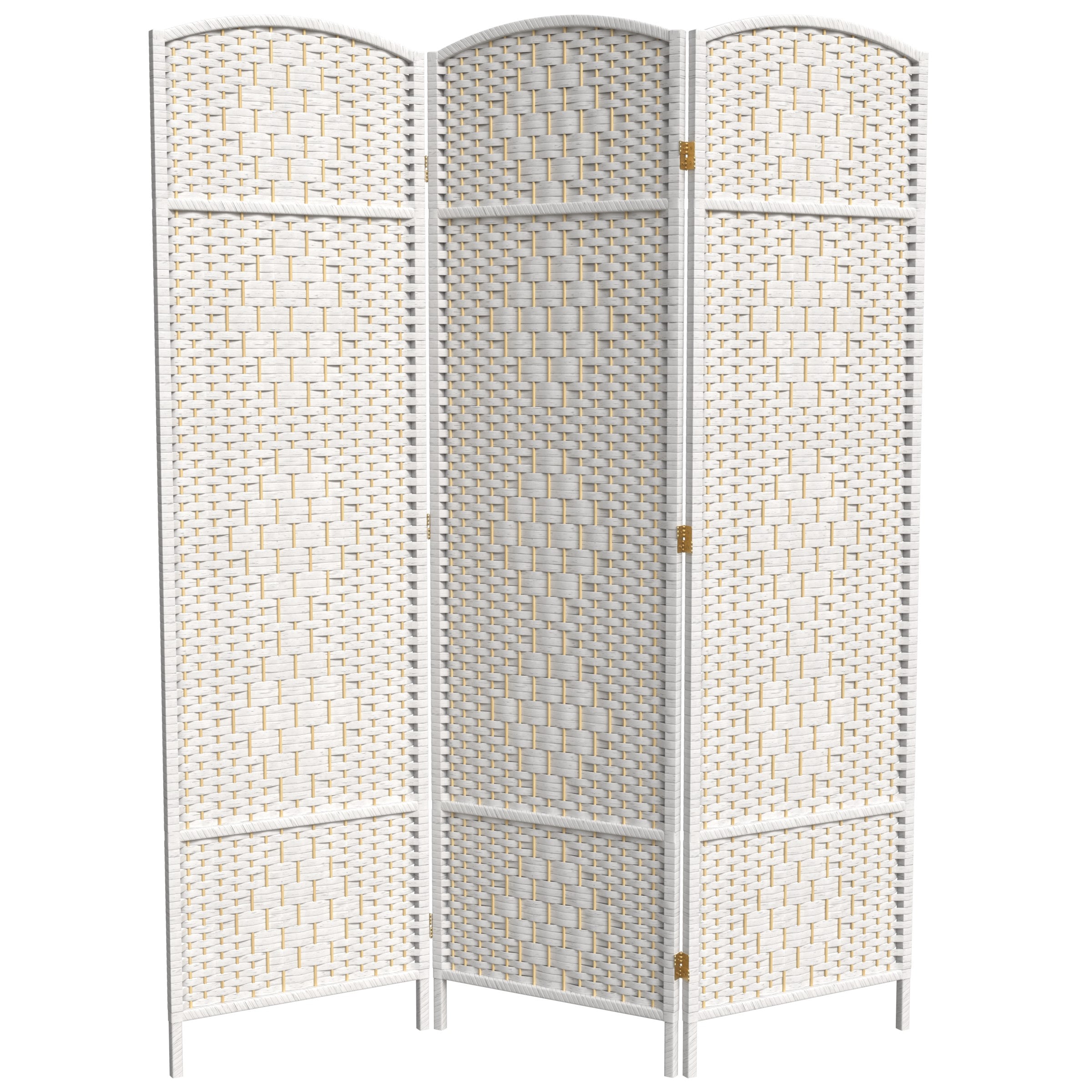 Red Lantern FB-OPDMND-3P-WHT 3 -Panel White Cellulose fiber Folding Transitional Style Room Divider