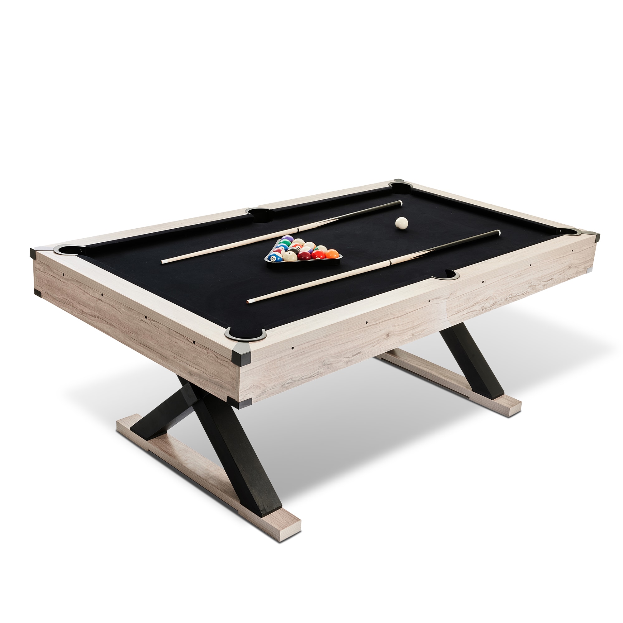 Aoile Solid Wood Pool Table 84-Inch Billiard Table Durable Modern Game ...