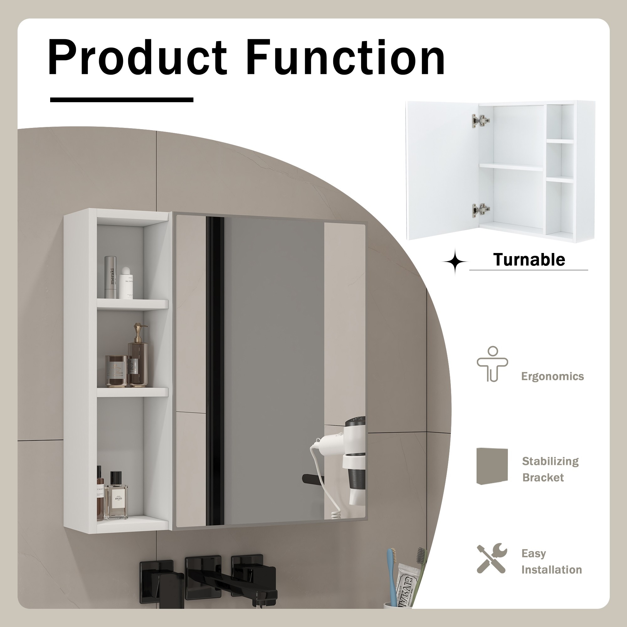 ToolCat BZ-2-44-JYG Bathroom-Medicine-Cabinets - View #3