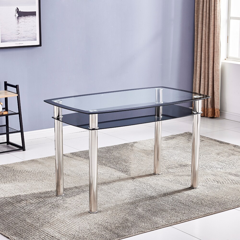 2 tier glass dining table