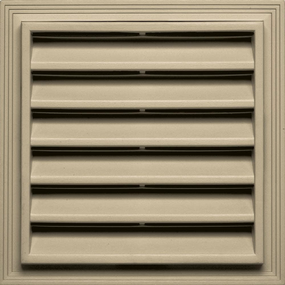Builders Edge 120051212013 12-in x 12-in Light Almond Square Vinyl Gable Louver Vent