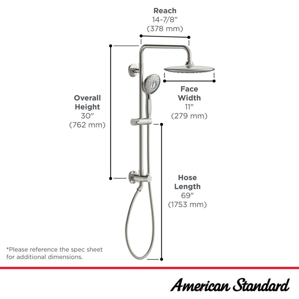 Polished Chrome Dual Shower System with Rain Showerhead