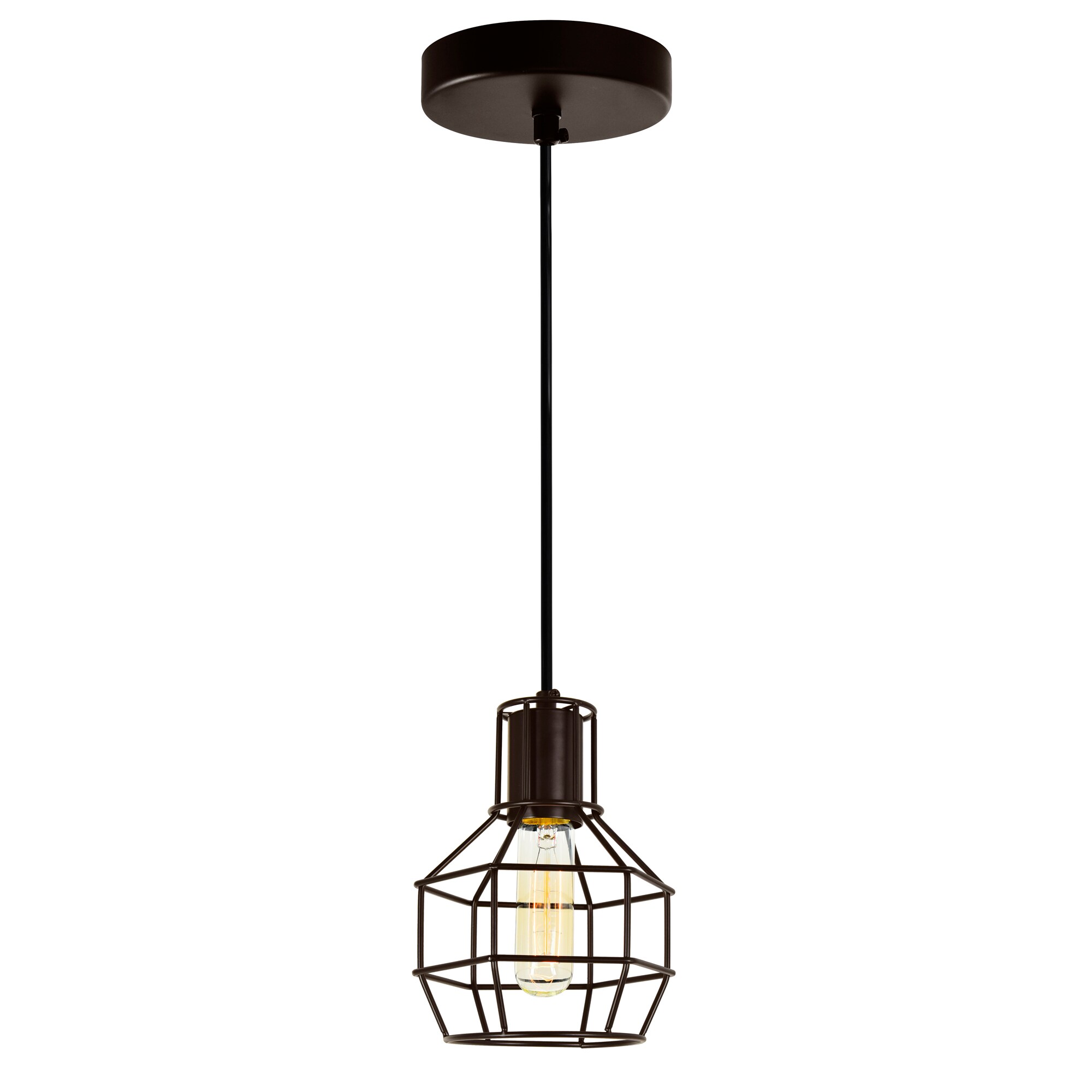 CWI Lighting 9608P6-1-126 Secure Copper Vintage Geometric Mini Hanging Pendant light