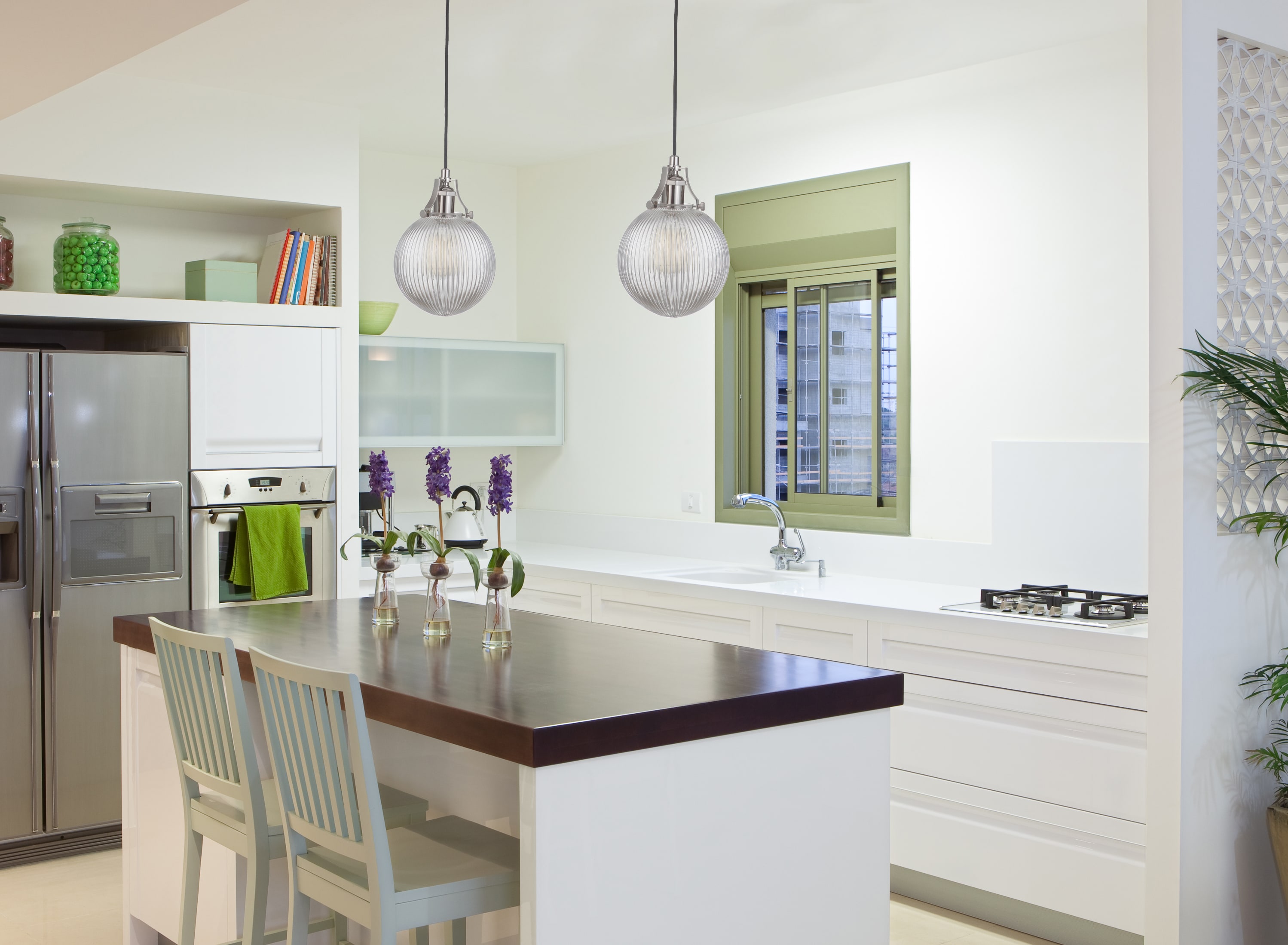 Polished Nickel Mini Pendant with Clear Glass Shade