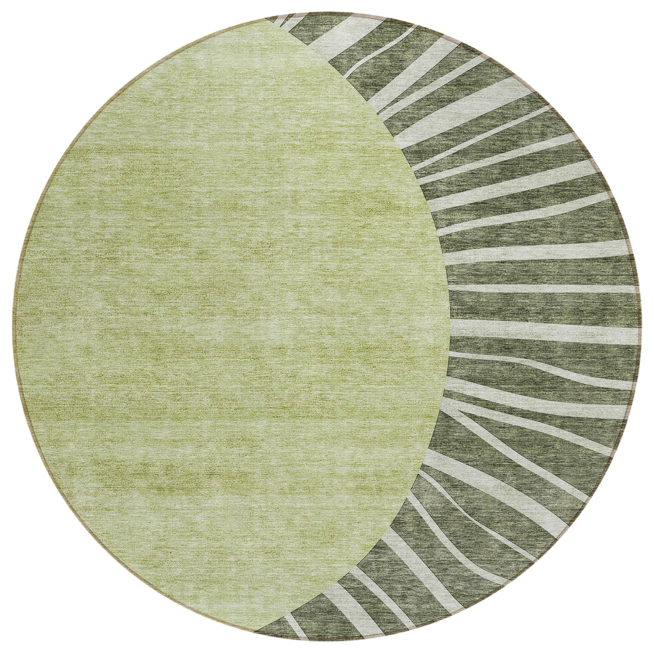 Addison Rugs ACN668OL8RO Chantille ACN668OL 8 x 8 (ft) Polyester Olive Round Indoor/Outdoor Geometric Machine washable Area rug