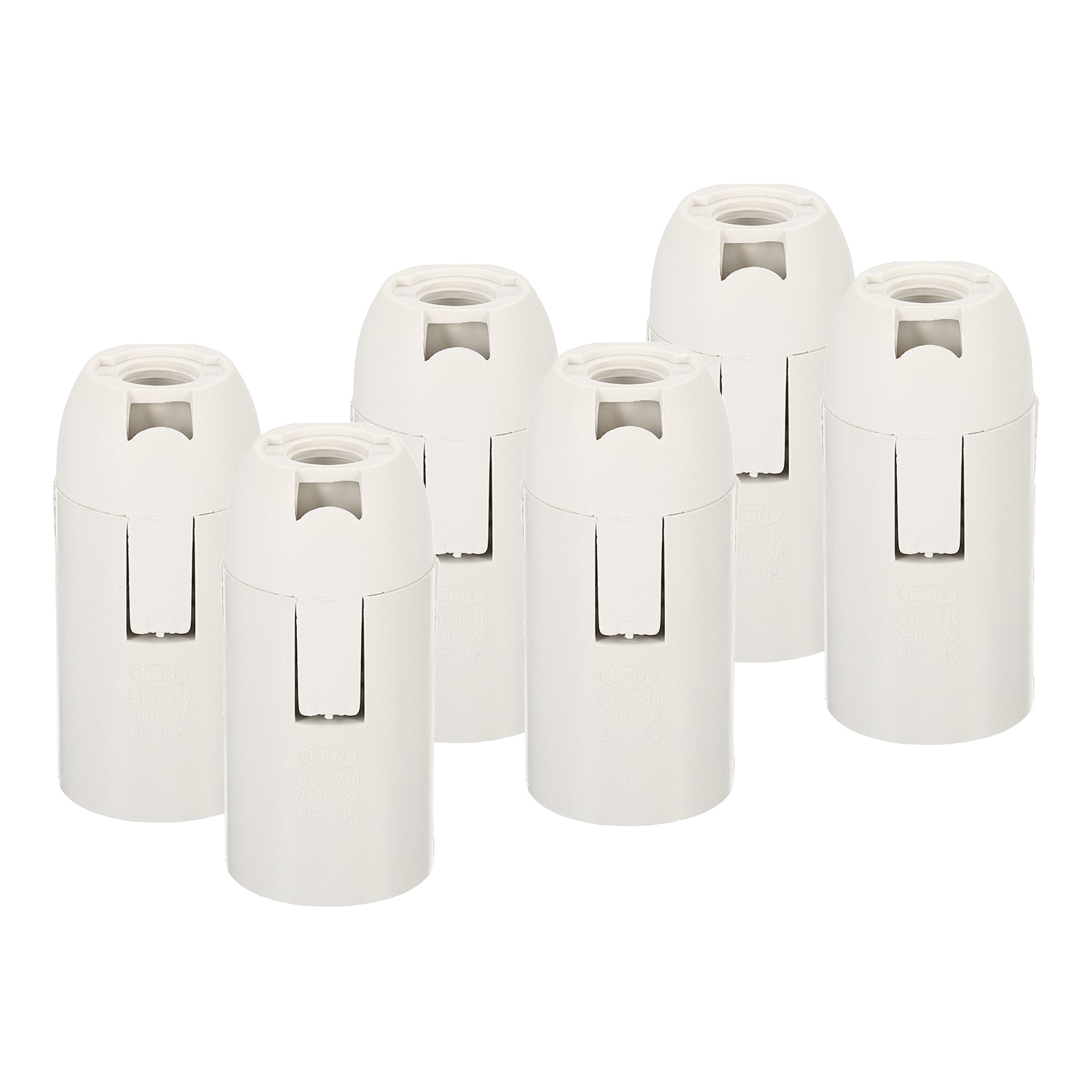 Unique Bargains Threaded Light Socket Base 250V E14 56x26mm Screw-in Bulb Lamp Holder for LED Retro Pendant Lights White 10pcs