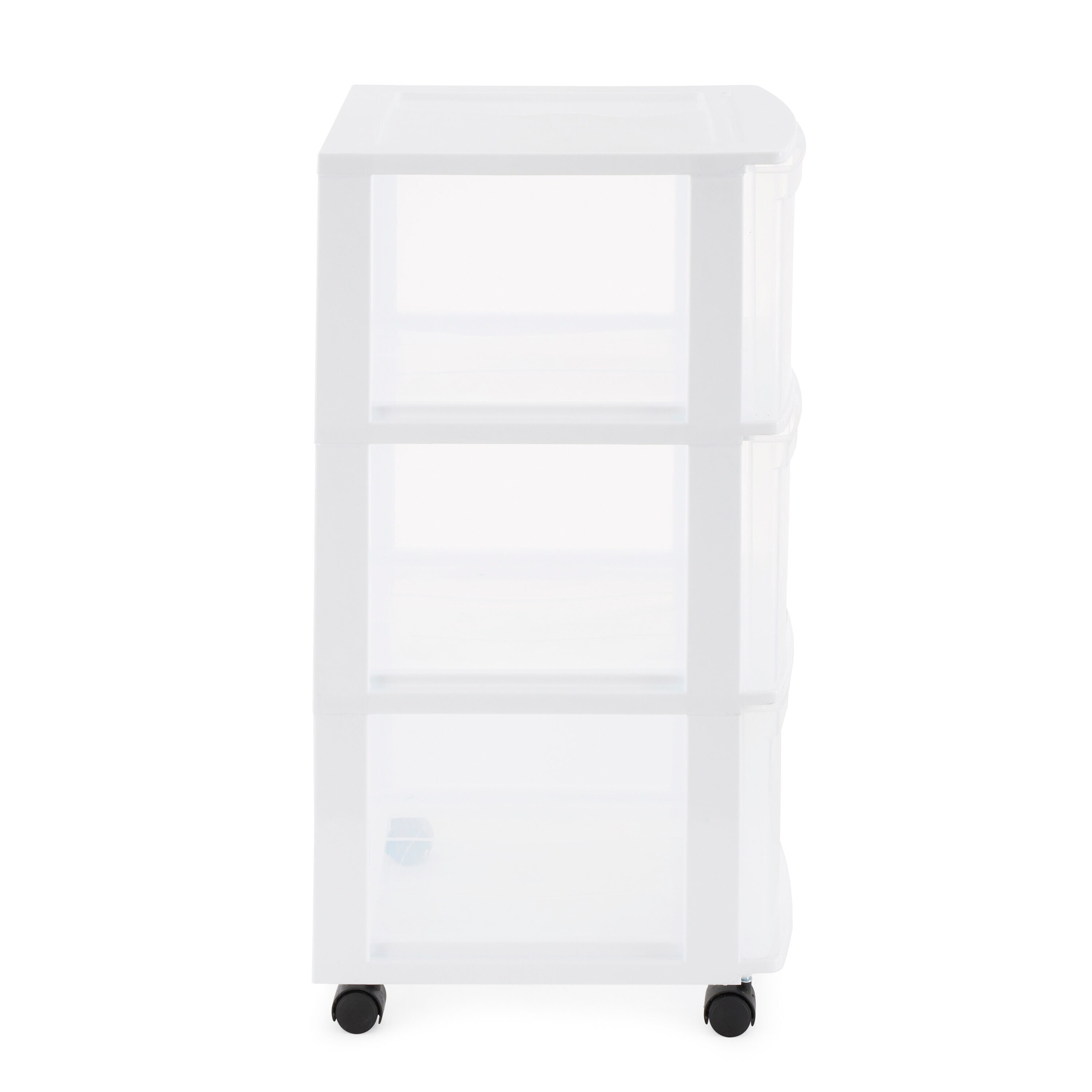 Gracious Living Resin Clear 4 Drawer Storage Chest Organization System with  Casters, White 