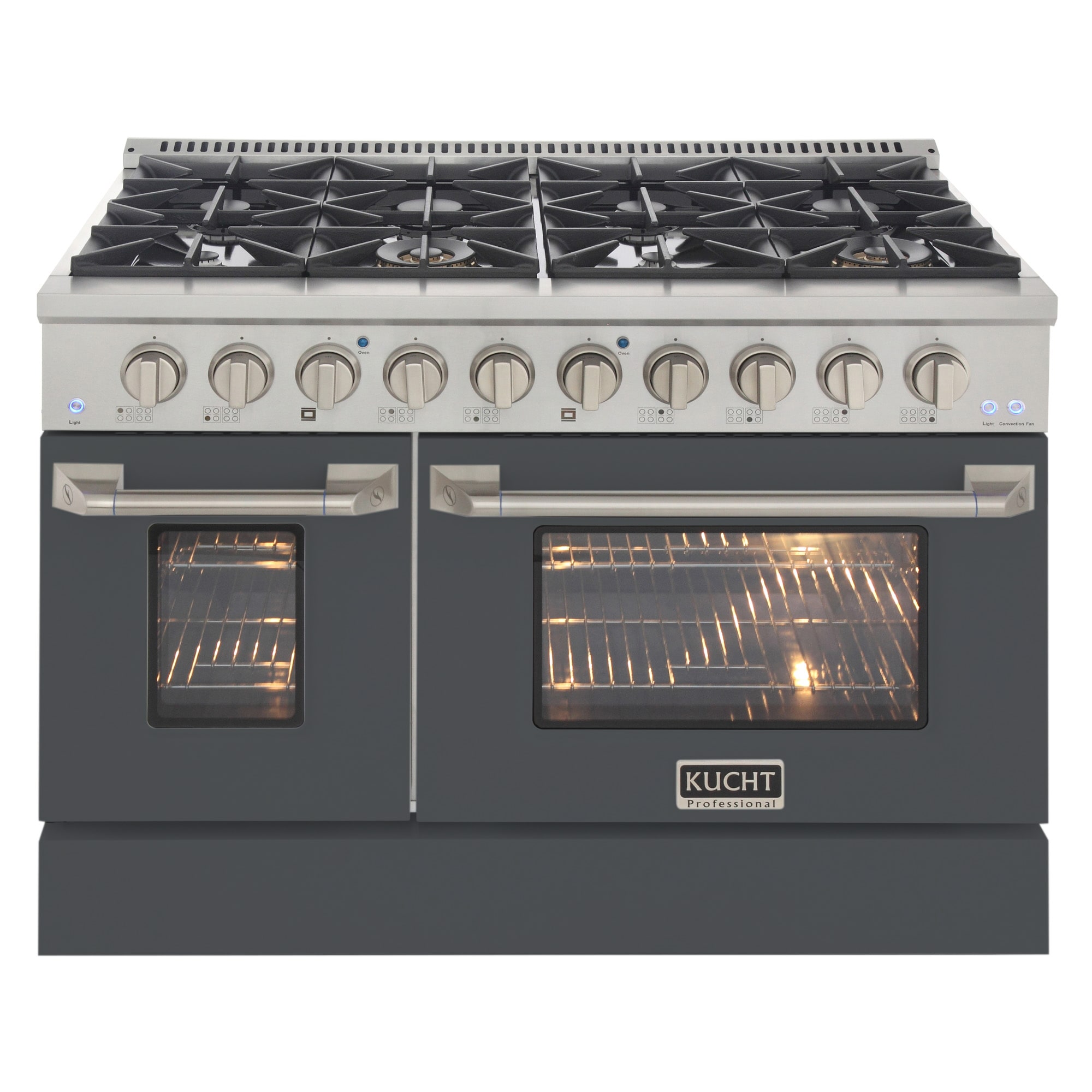 Kucht KNG481/LP-CY 48 8 burners 4.2 / 2.5 Convection Oven Freestanding Cement Gray )