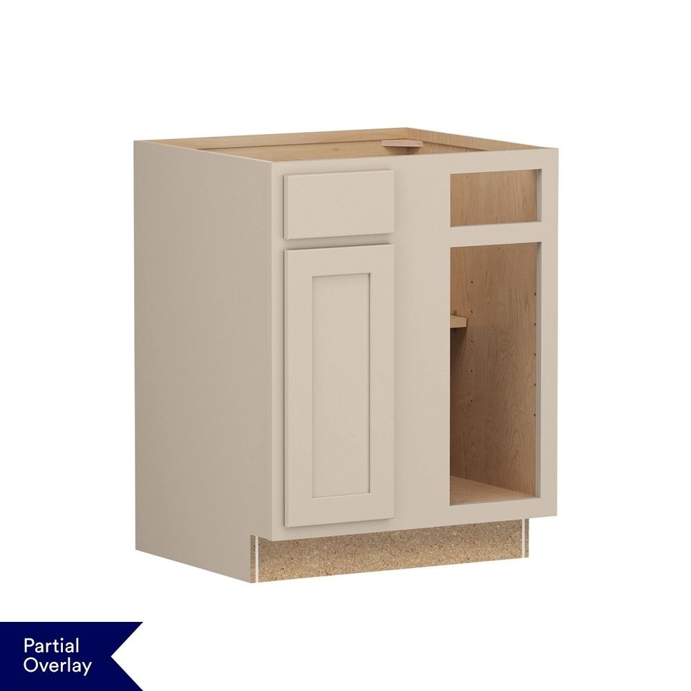Shenandoah Breckenridge POL 36-in W x 34.5-in H x 24-in D Oat Painted Blind Base Fully Assembled Cabinet Recessed Panel Shaker