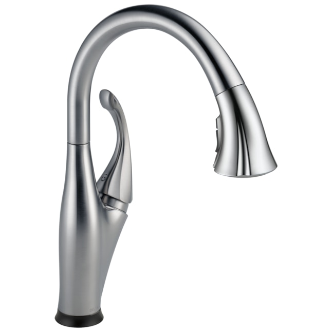 Delta Addison Touch2O Arctic Stainless 1-Handle Deck-Mount Pull-Down Touch Kitchen Faucet (Deck Plate Included) Delta Addison Touch2O Arctic Stainless 1-Handle Deck-Mount Pull-Down Touch Kitchen Faucet (Deck Plate Included)