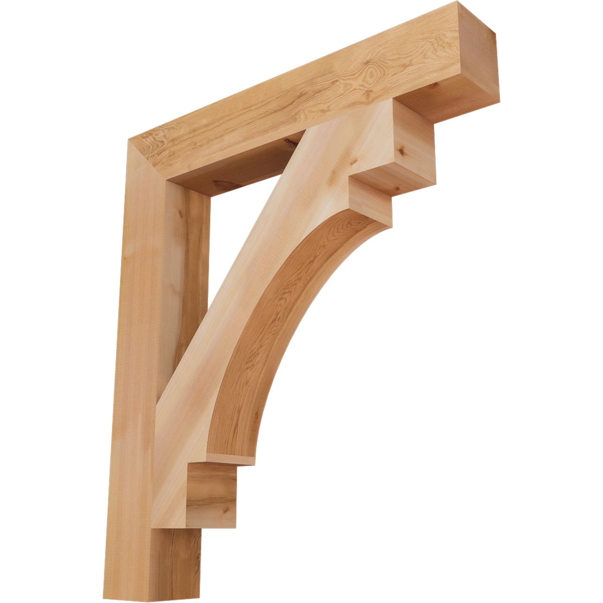 Ekena Millwork BKT06X38X44MRC05SWR Merced block smooth 5-1/2-in x 38-in x 44-in Western red cedar Brown Wood Standard bracket