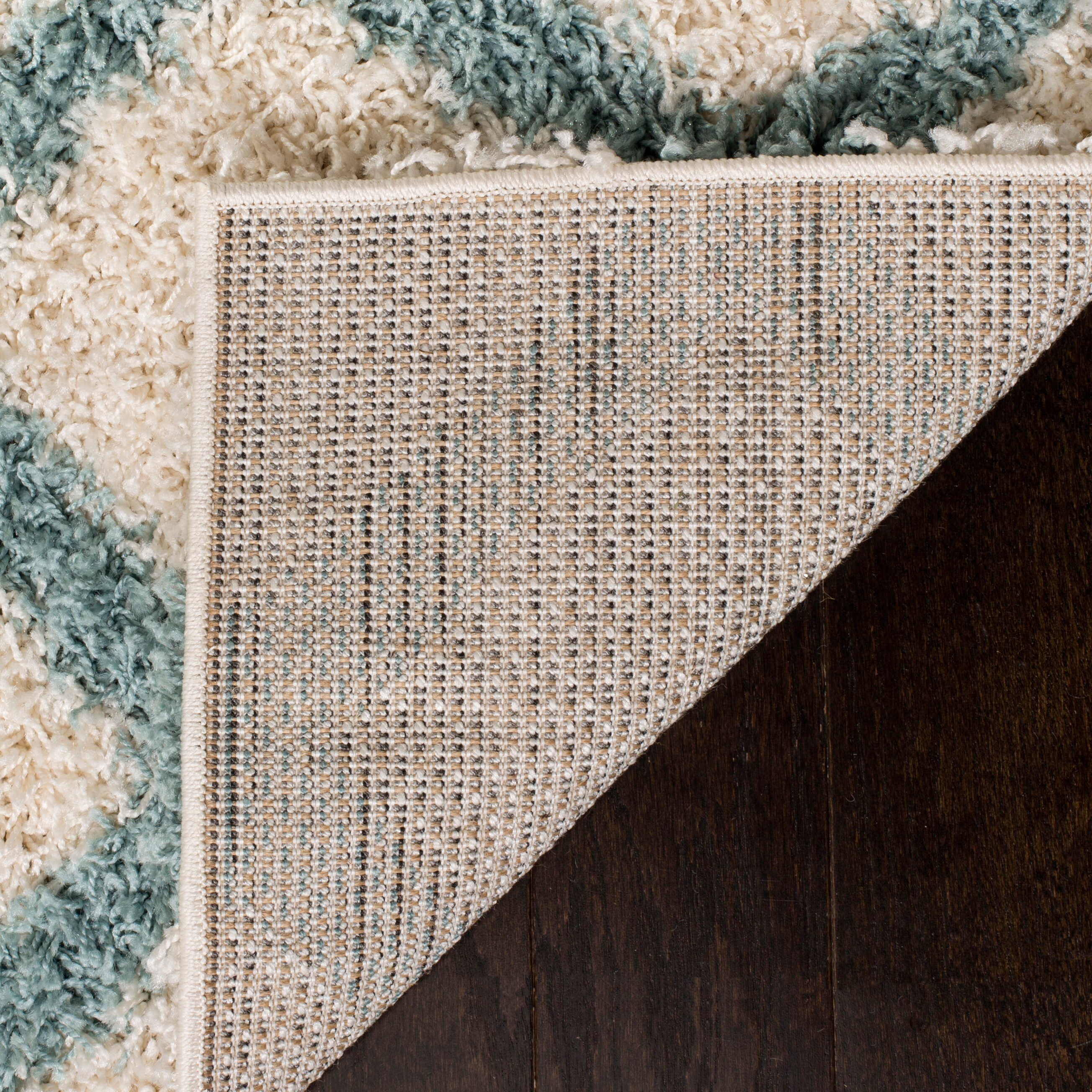 Safavieh Dallas Shag SGD258J Ivory / Seafoam Rug 2'3 x 8' Runner