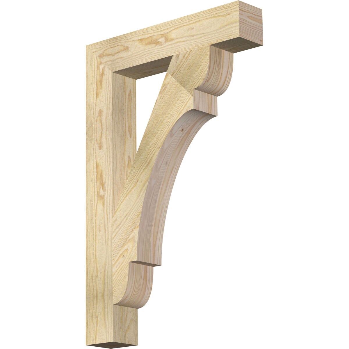 Ekena Millwork BKT04X22X34OLY05RDF Olympic block rough sawn 4-in x 22-in x 34-in Douglas fir Brown Wood Standard bracket