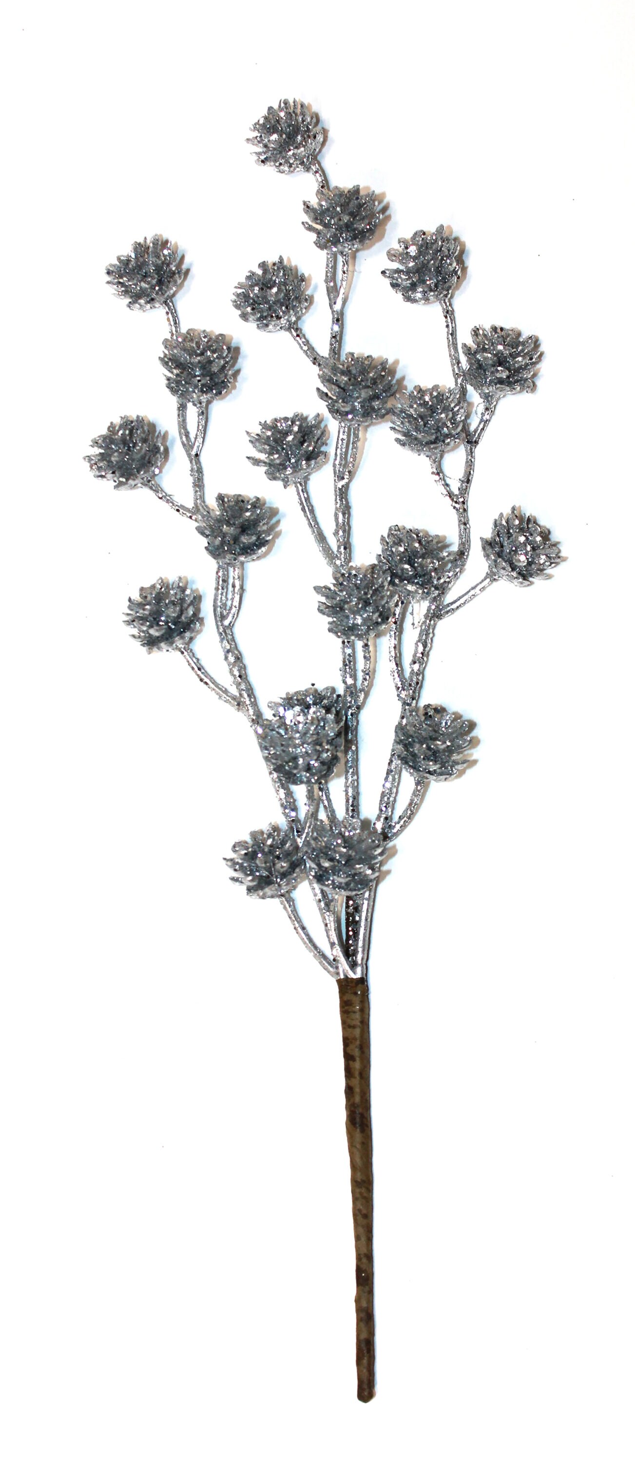 Worth Imports 6 -Pack Silver Pinecone Spray Christmas Tree Pick