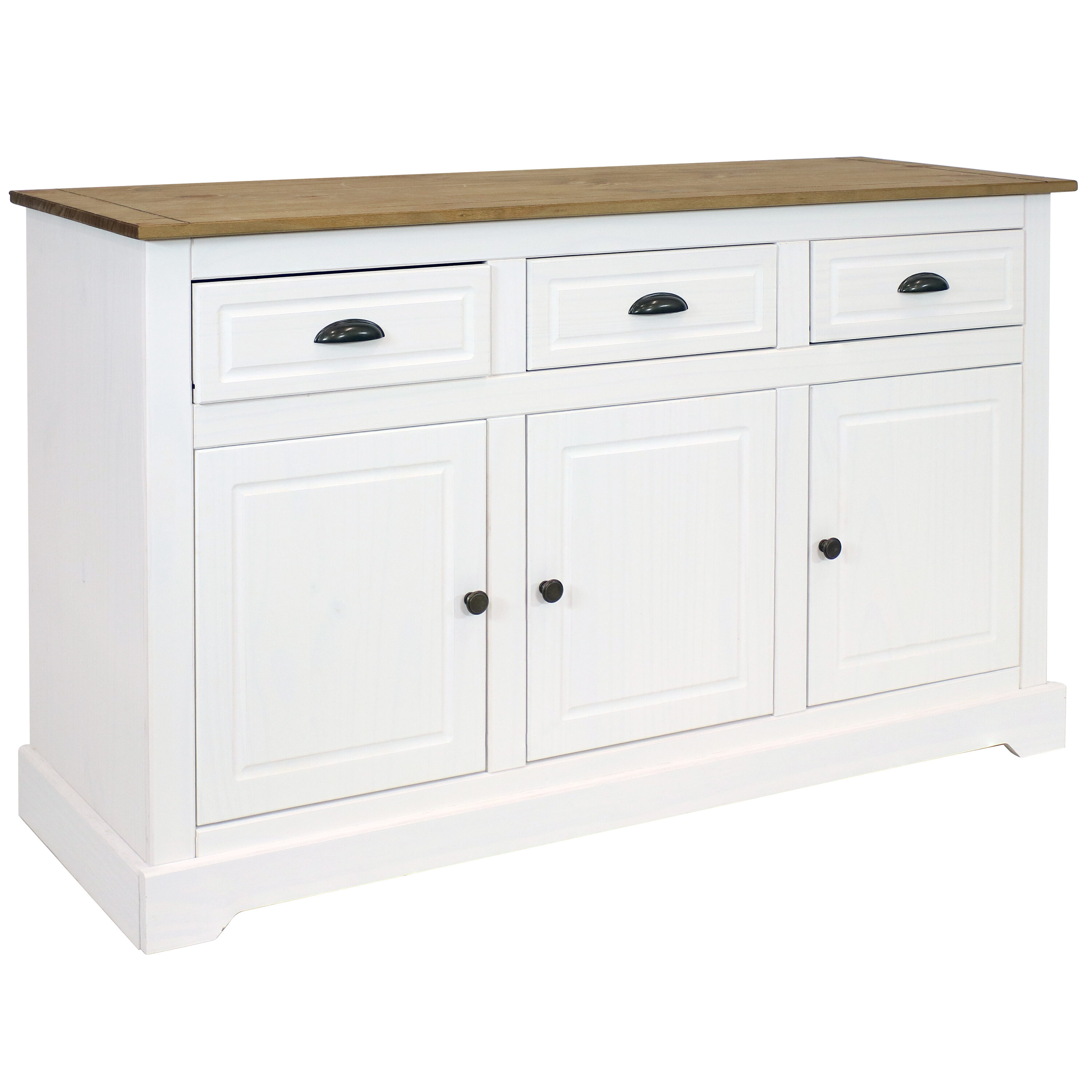 Sunnydaze Decor Contemporary/Modern White Wood Pine Sideboard in the ...