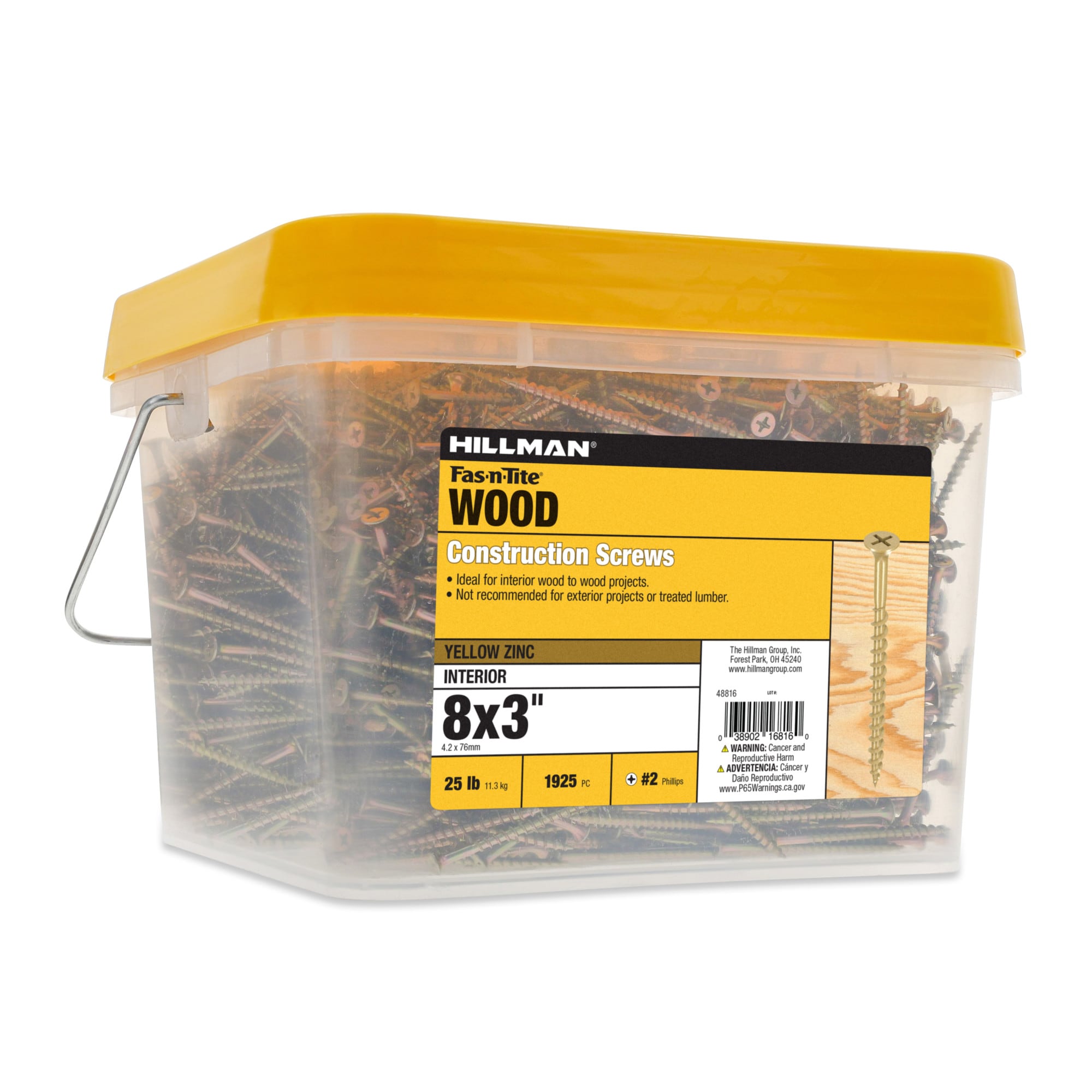 Fas-n-Tite 8 x 3-in Yellow Zinc Interior Wood Screws 48816 at