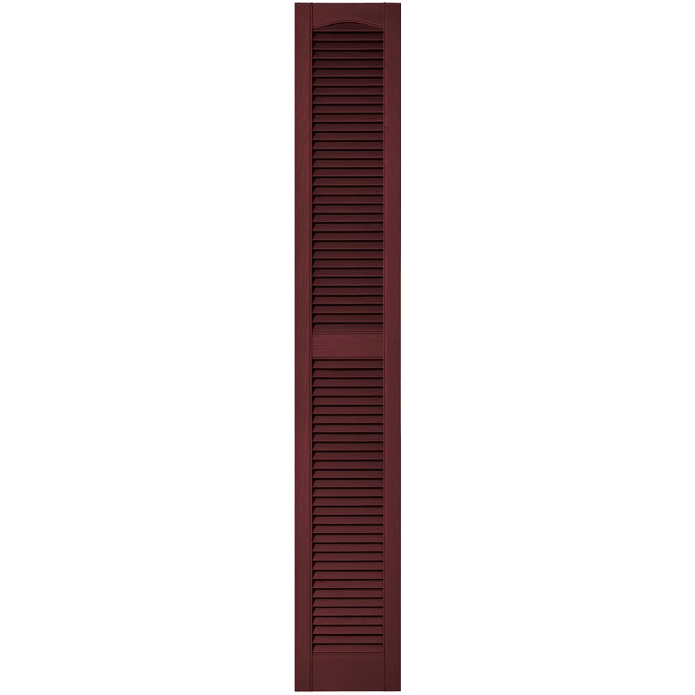 Vantage V1711275078 12-in W x 74.875-in H Wineberry Louvered Exterior Shutters ( 1 -Pack )