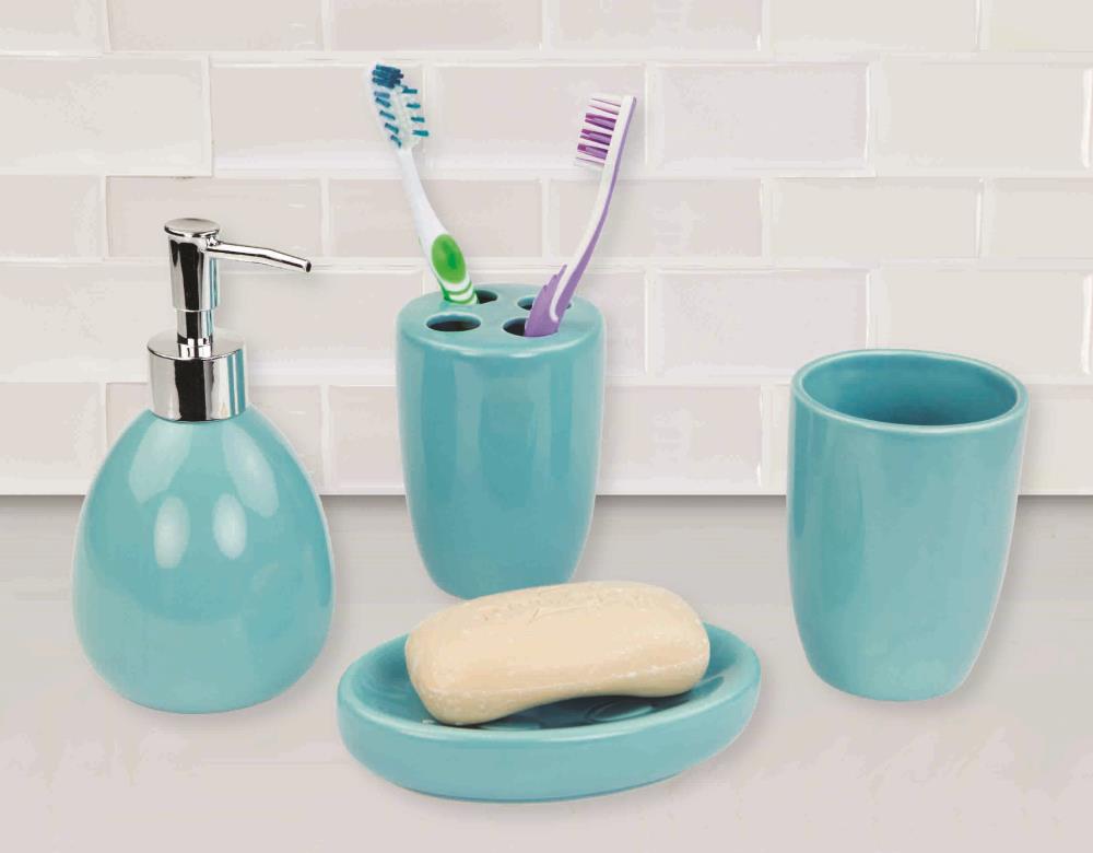 3 Pieces Ceramic Bathroom Accessories Bath Set Toothbrush holder Soap dispenser 
