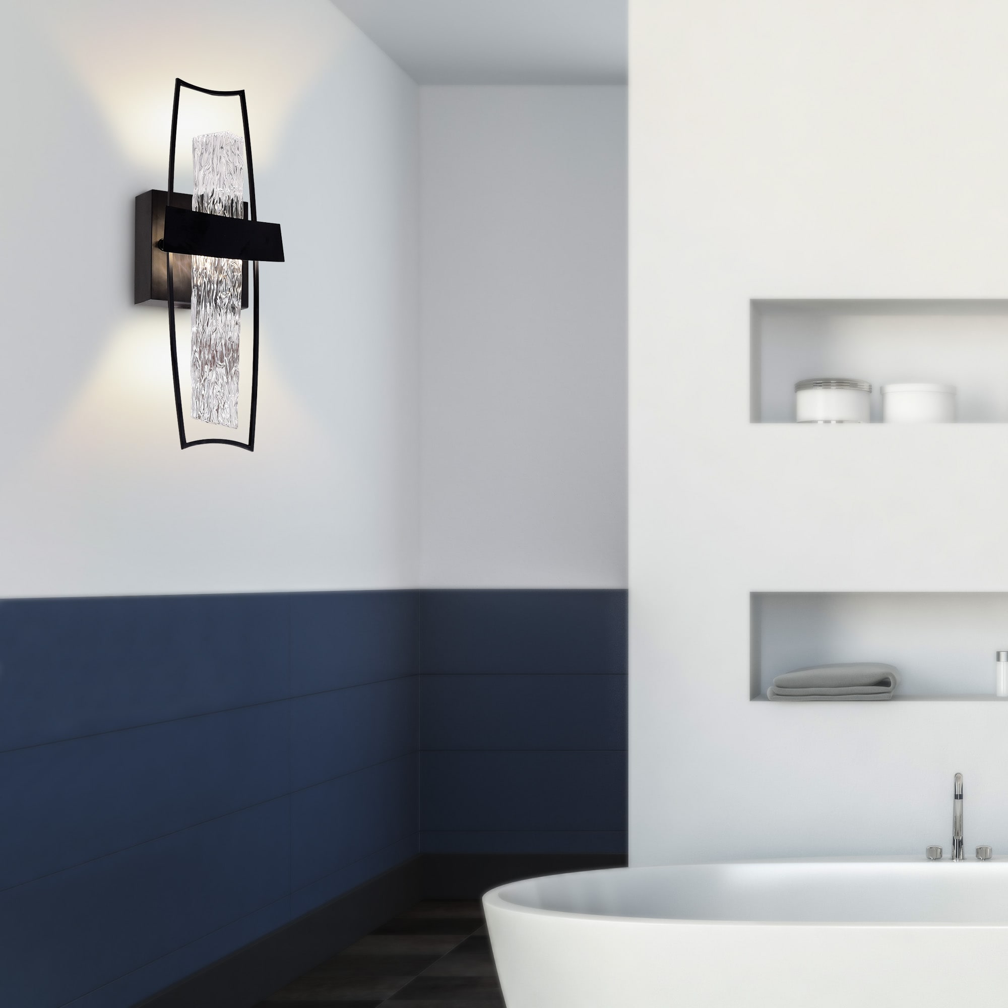 CWI Lighting 1246W5-101 Guadiana 4-in W 1 -Light Black Integrated LED Wall Sconce