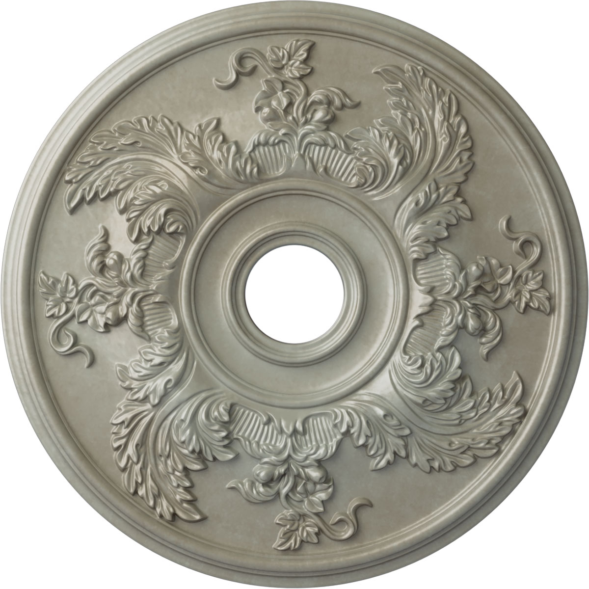Ekena Millwork CM23ACFLS Acanthus Twist 23.625-in W x 23.625-in L Painted Flash Gold Polyurethane Whole Ceiling Medallion