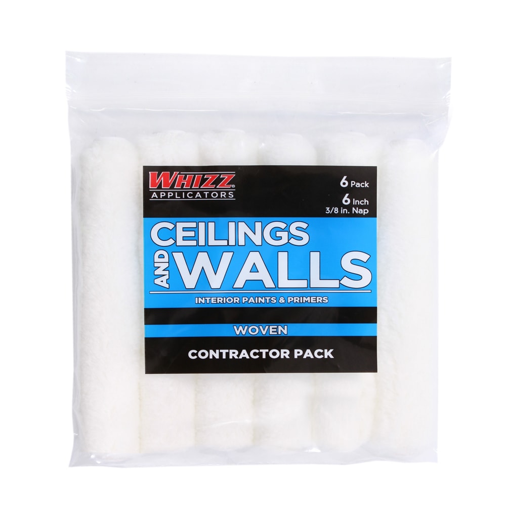 WHIZZ 94046 6-in x 3/8-in Nap Ceilings and Walls Synthetic blend Mini Paint Roller 6 -Pack