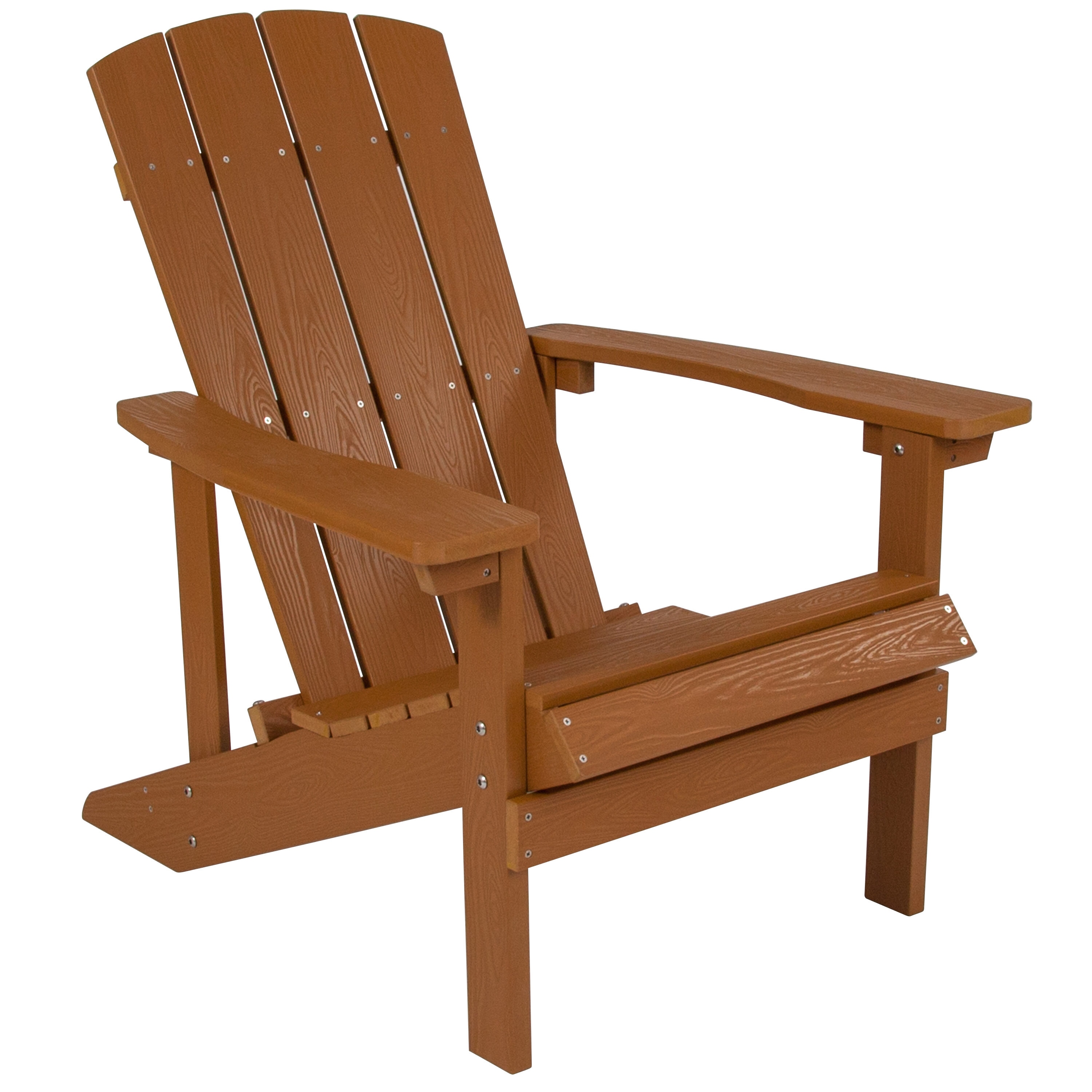 Taylor & Logan 196861089787 Charlestown Teak Resin Frame Stationary Adirondack Chair with Solid Seat