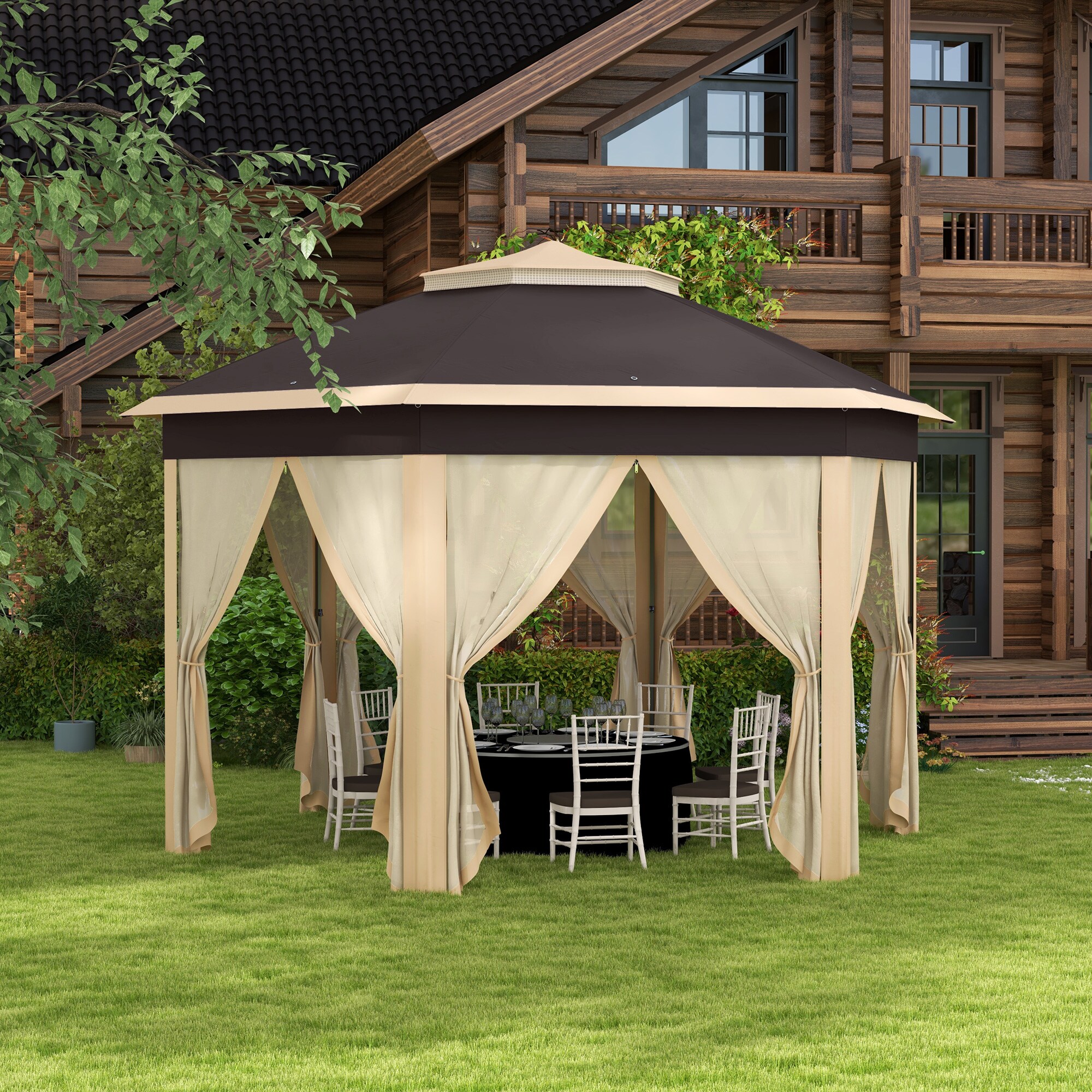 Kahomvis AOS-QP109-258 Wood-Resin-Gazebos - View #2
