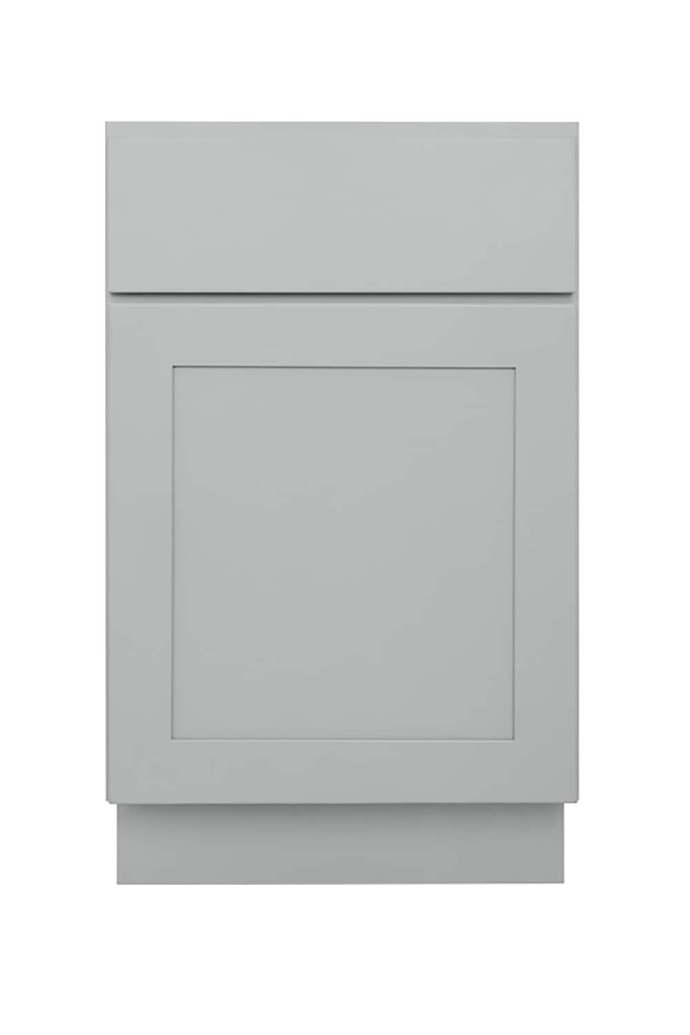 RELIABILT Overlake 21-in W x 34.5-in H x 24-in D Gray Painted Base Ready to Assemble (RTA) Plywood Cabinet Recessed Panel Shaker