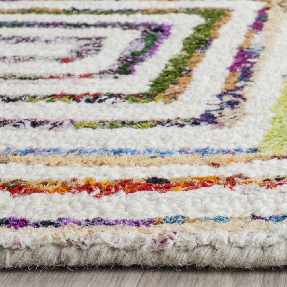 Multicolor Hand-Tufted Wool and Synthetic 4' x 6' Area Rug