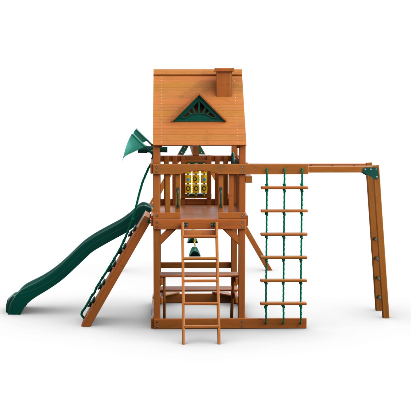 Gorilla Playsets Navigator Residential Wood Playset with Slide in the ...