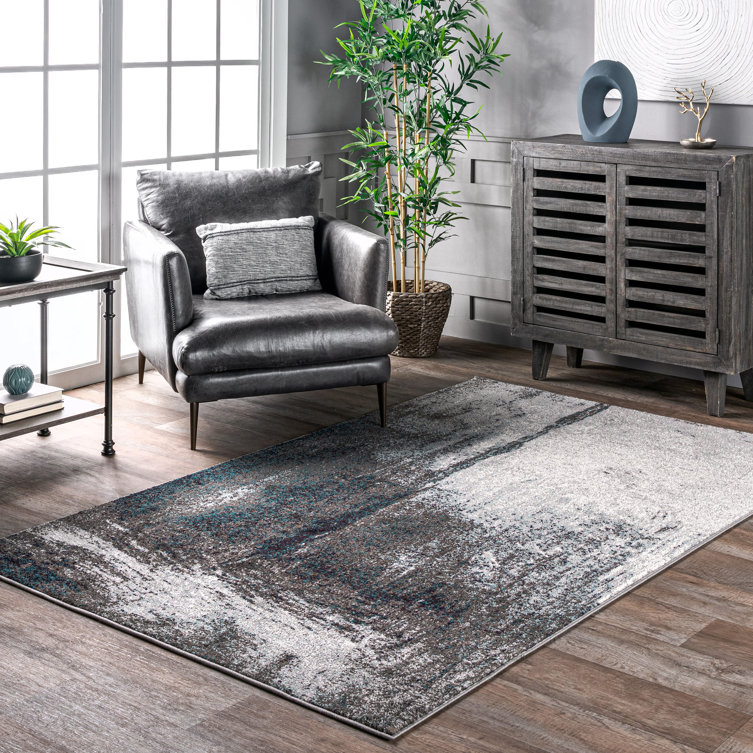 nuLOOM ECCR21A-6709 6 x 9 (ft) Loomed Polypropylene Grey Rectangular Indoor Abstract Area rug